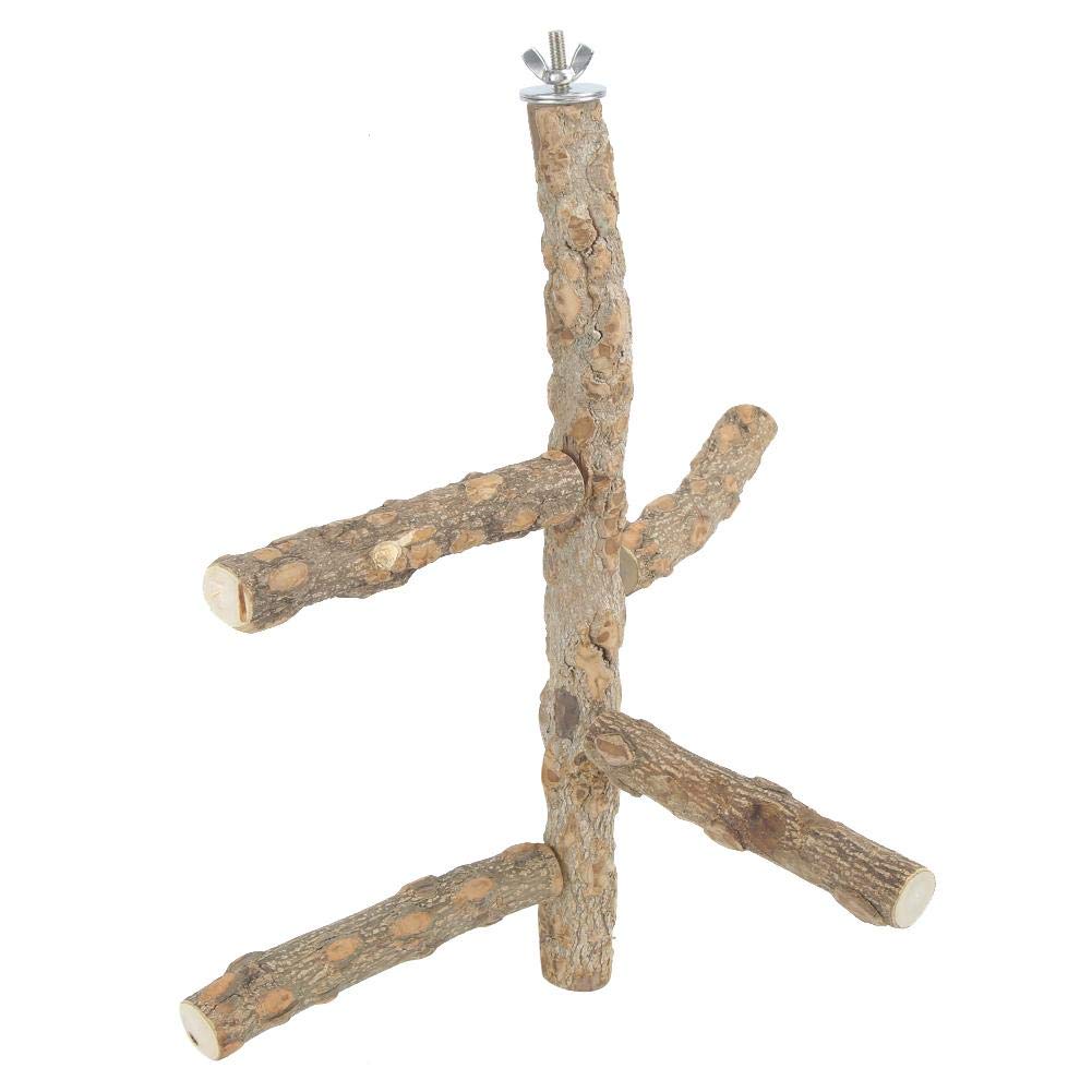 Natural Wooden Bird Perch Stand - Portable Chew Toy for Parrots & Pet Birds | Grinding Rod for Beak Trimming & Play | Perfect for Cages, Play Gyms & Travel Use