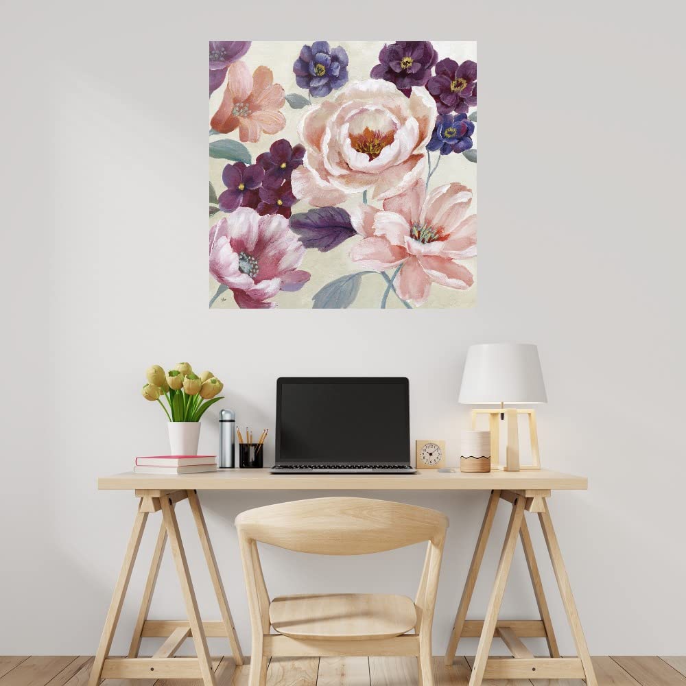 Soft Romance Canvas Wall Art - 37x37 Inch Hand-Painted Fine Art Decor by Artist Nan - Ready to Hang for Living Room, Bedroom, Office & More - Perfect for Home Decor, Wedding Gifts & Interior Design