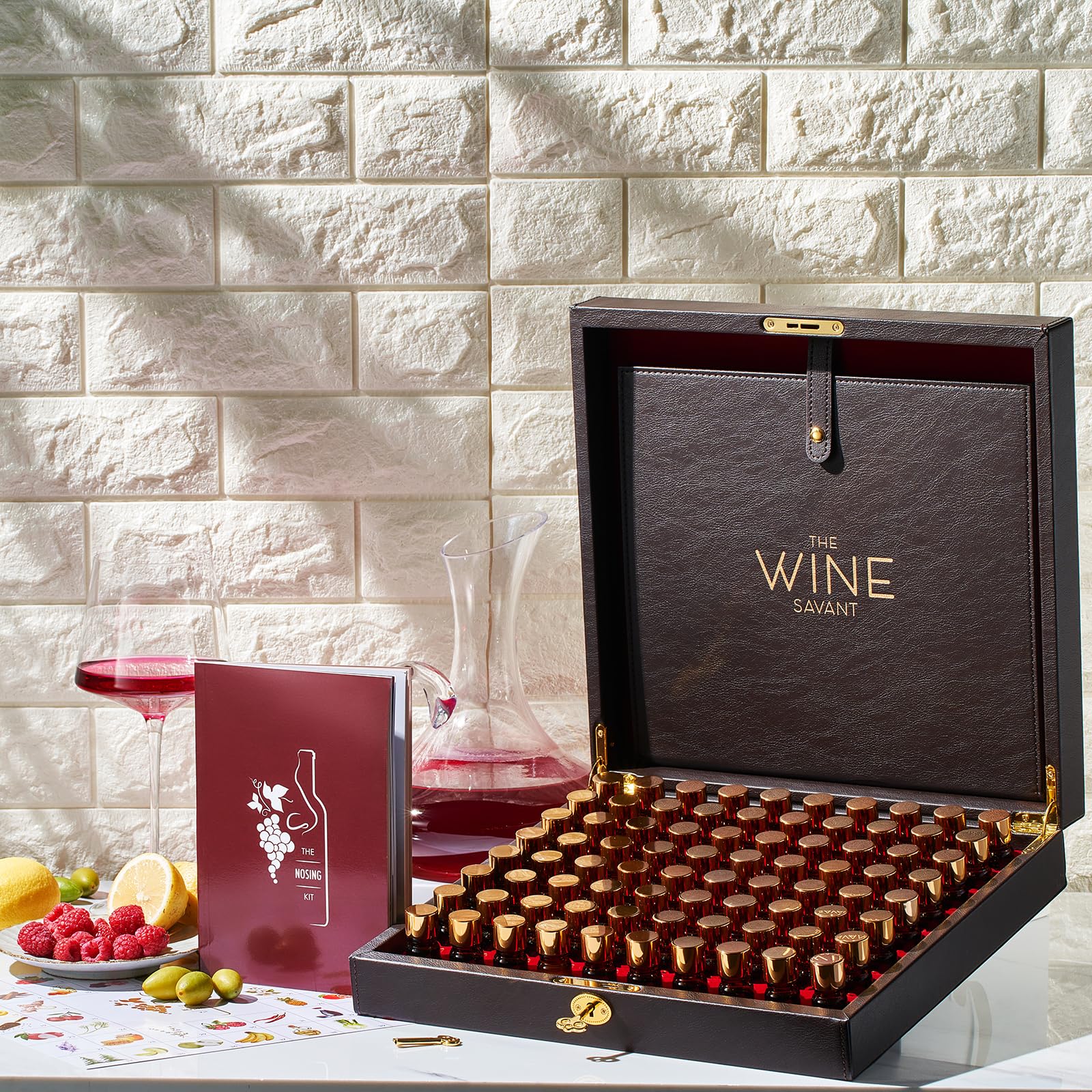 Premium Wine Aroma Kit - 80 Essential Scents for Red & White Wine Tasting | Sommelier Training Set with Educational Book & Accessories | Perfect Gift for Beginners, Wine Enthusiasts & Holiday Parties | Enhance Your Wine Knowledge & Host Memorable Tasting Events