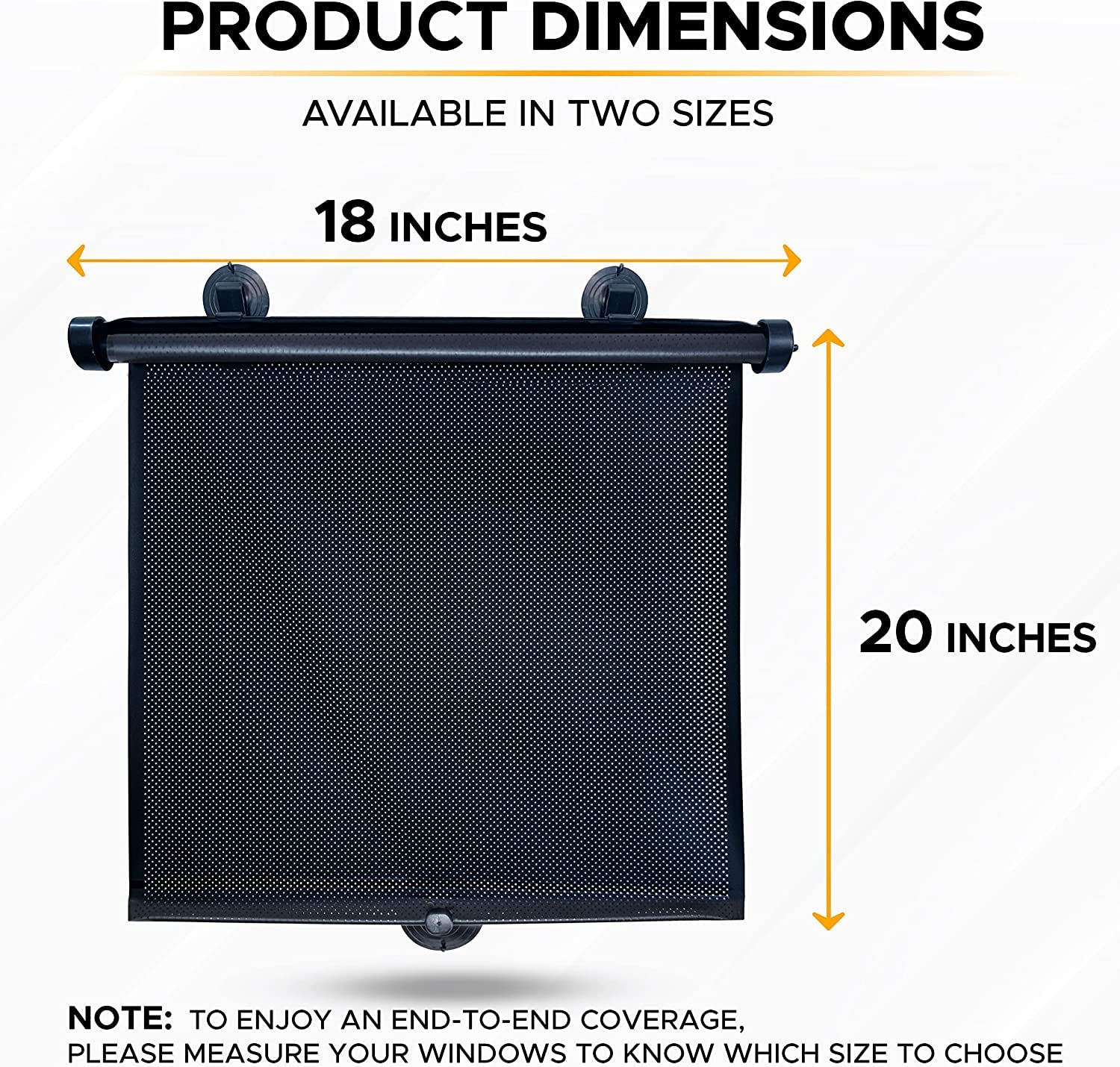 EcoNour Baby Car Side Window Sunshade (2 Pack) with Headrest Hook - UV Protection for SUV & Trucks - 18