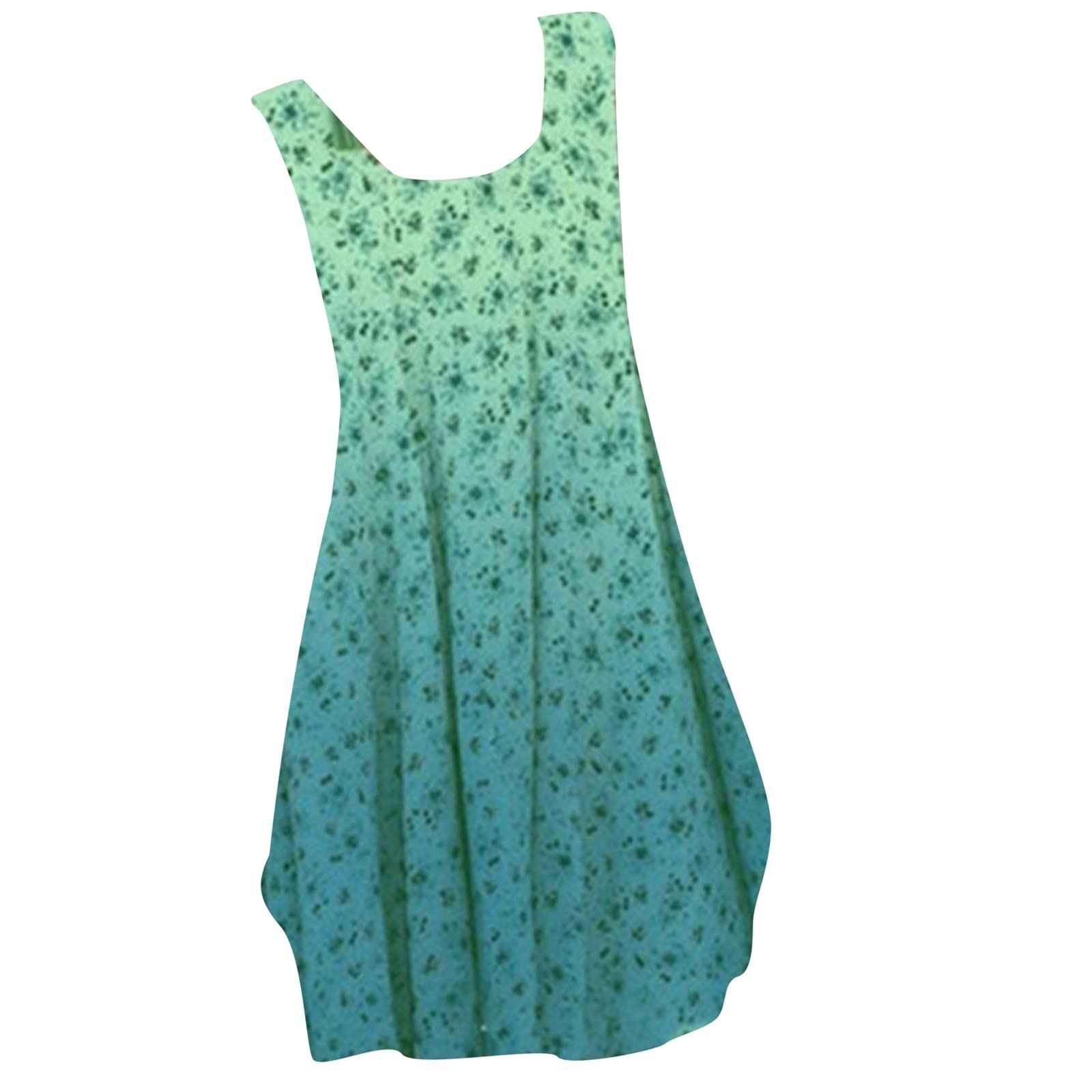 Gradient Floral Sleeveless V-Neck Loose Formal Dress for Women - Perfect for Weddings, Parties & Special Occasions