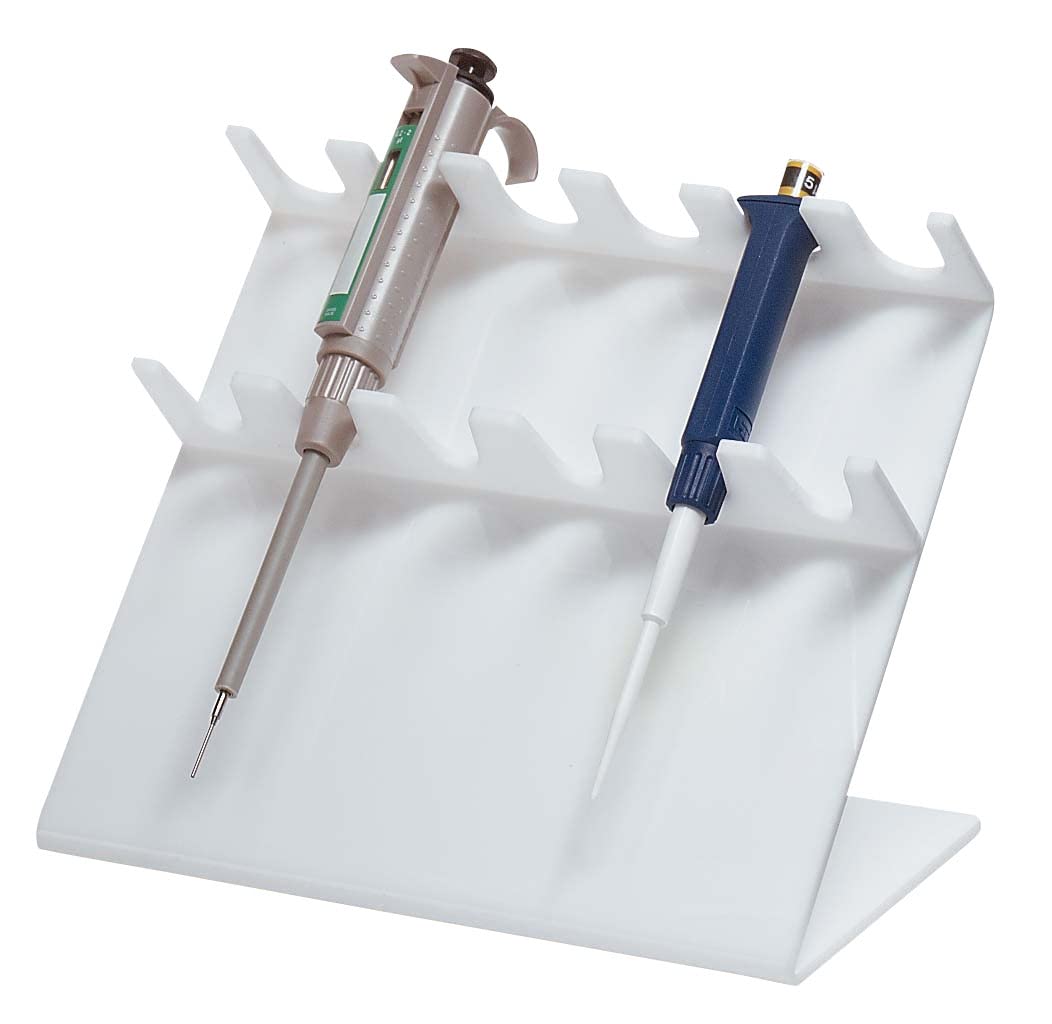 White Acrylic Pipettor Caddy Organizer for 11 Pipettes – Perfect for Lab, Science Classroom & Research Use