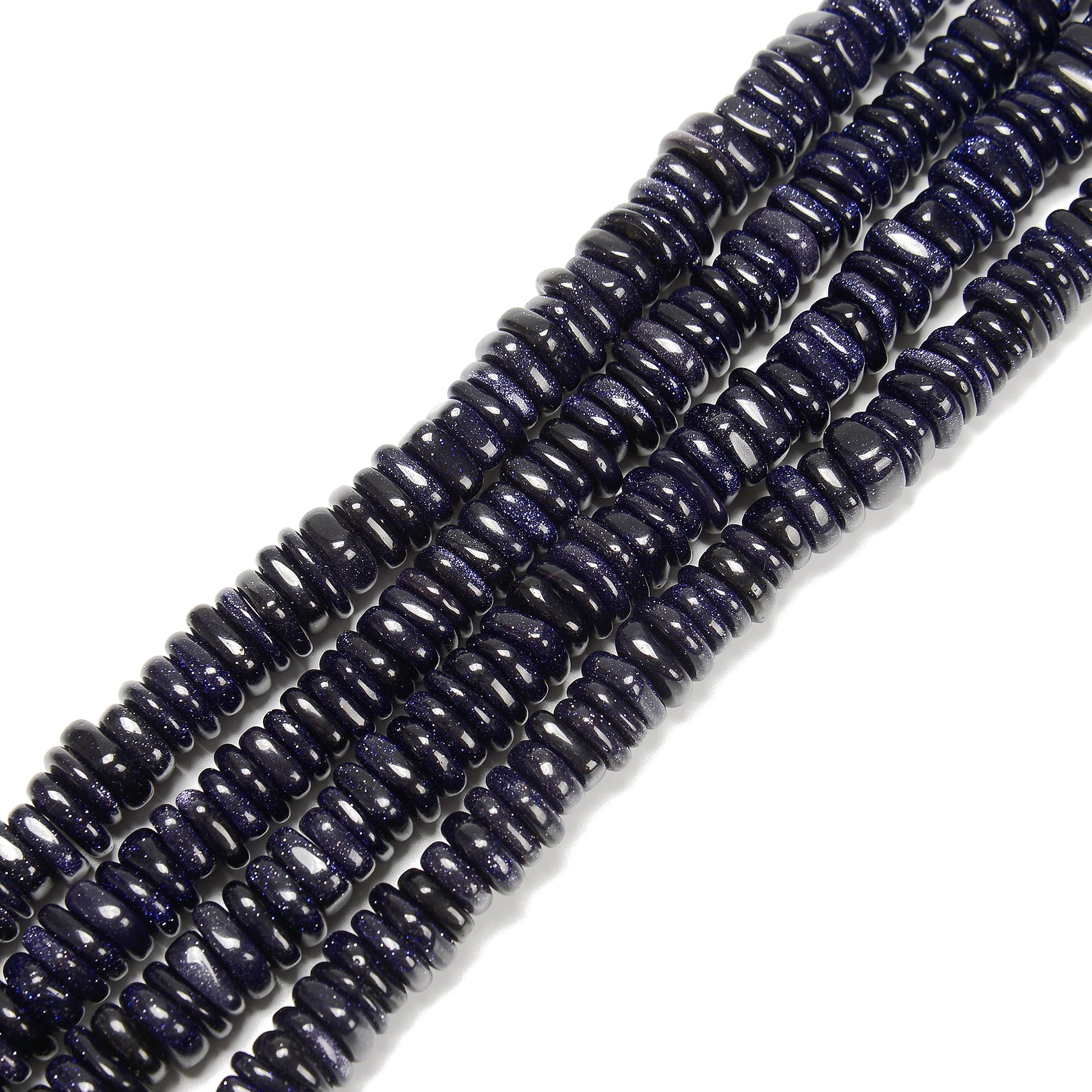 Blue Sandstone Pebble Nugget Slice - 3-5mm x 10-14mm Size - 15.5