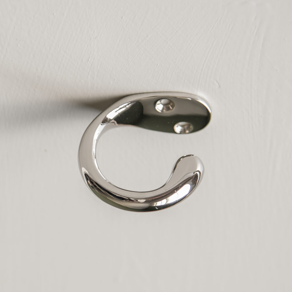 Polished Nickel Wall Mounted Bag Hook - Rustproof & Durable for Purses, Coats & Hats - Perfect for Entryway, Closet & Bathroom Organization