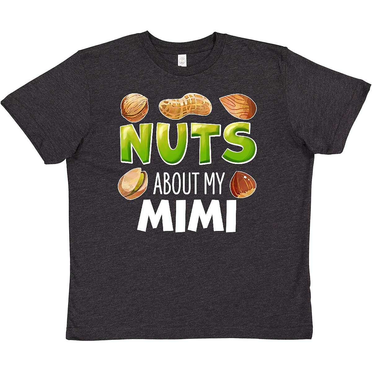 Inktastic 'Nuts About My Mimi' Peanut Almond Pistachio Youth T-Shirt - Fun Kids Graphic Tee for Family Reunions & Grandparents Day Gifts