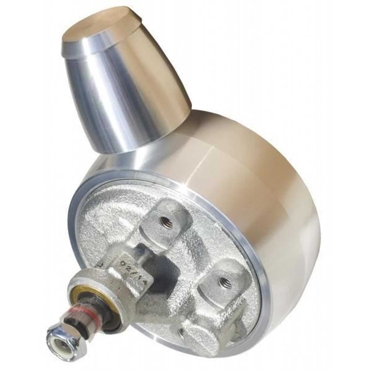 9600 Clear Powder Coated Billet Aluminum Power Steering Pump - Saginaw Style Keyway - High Performance Replacement for GM, Ford, Dodge - Perfect for Classic Car Restoration & Hot Rod Upgrades