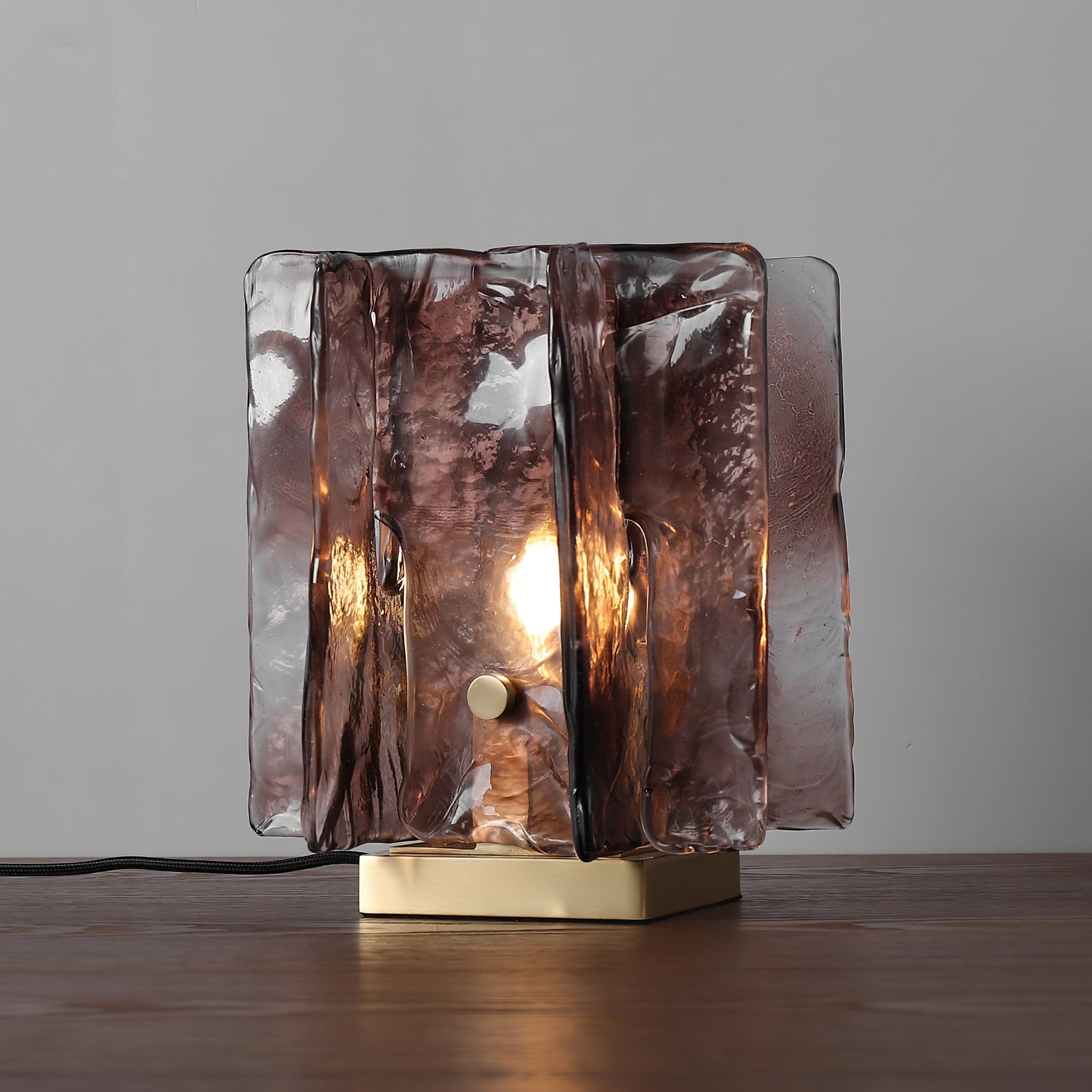 Amber LED Building Block Table Lamp - Modern Nightstand Light for Bedroom, Office, and Kids Room Decor - Perfect for Reading, Relaxing, and Creating Cozy Atmosphere