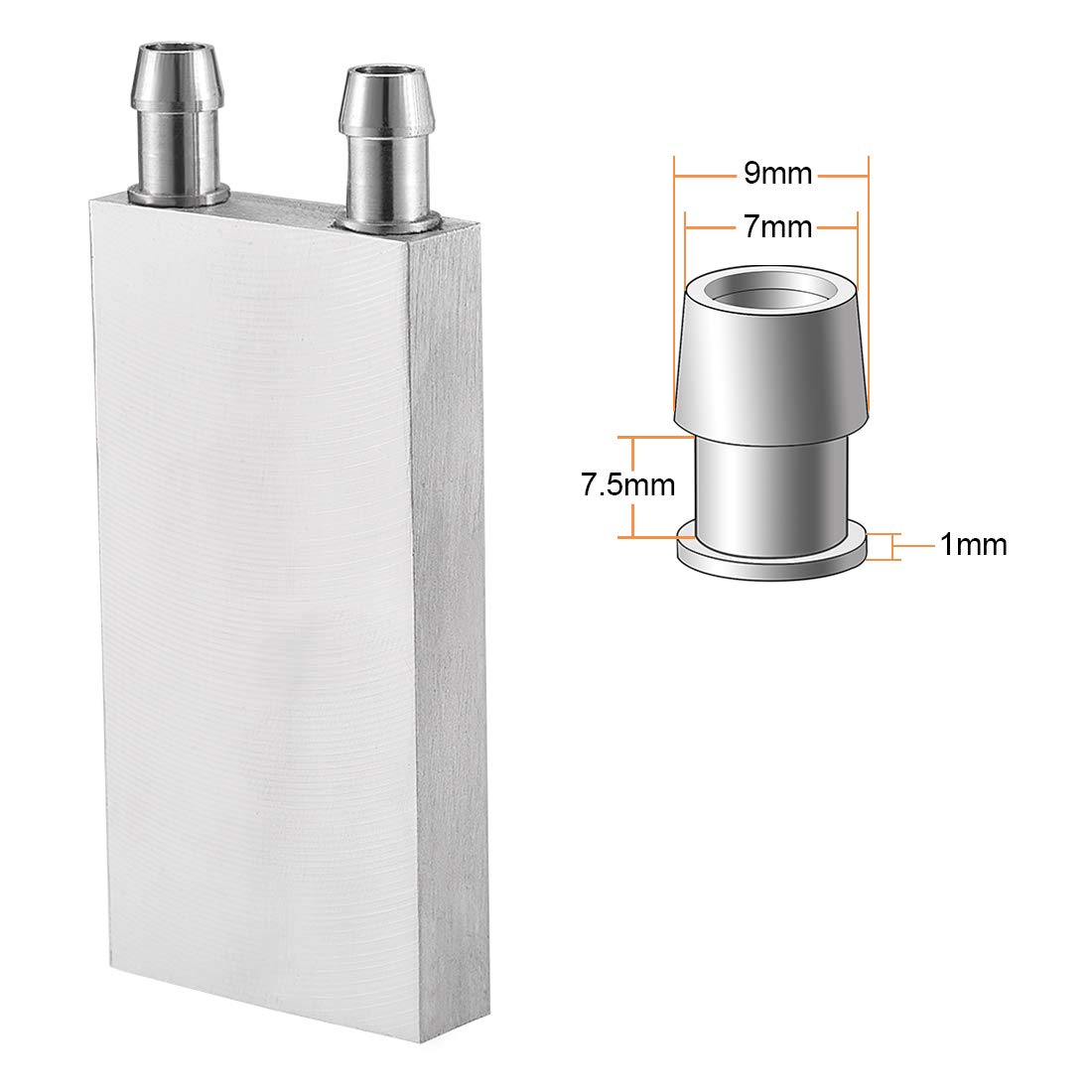 uxcell 40x80mm Aluminum Water Cooling Block - Polished CPU/GPU Heatsink with Nozzle for PC Computer Liquid Cooling System - Perfect for Gaming Rigs & High-Performance Computers