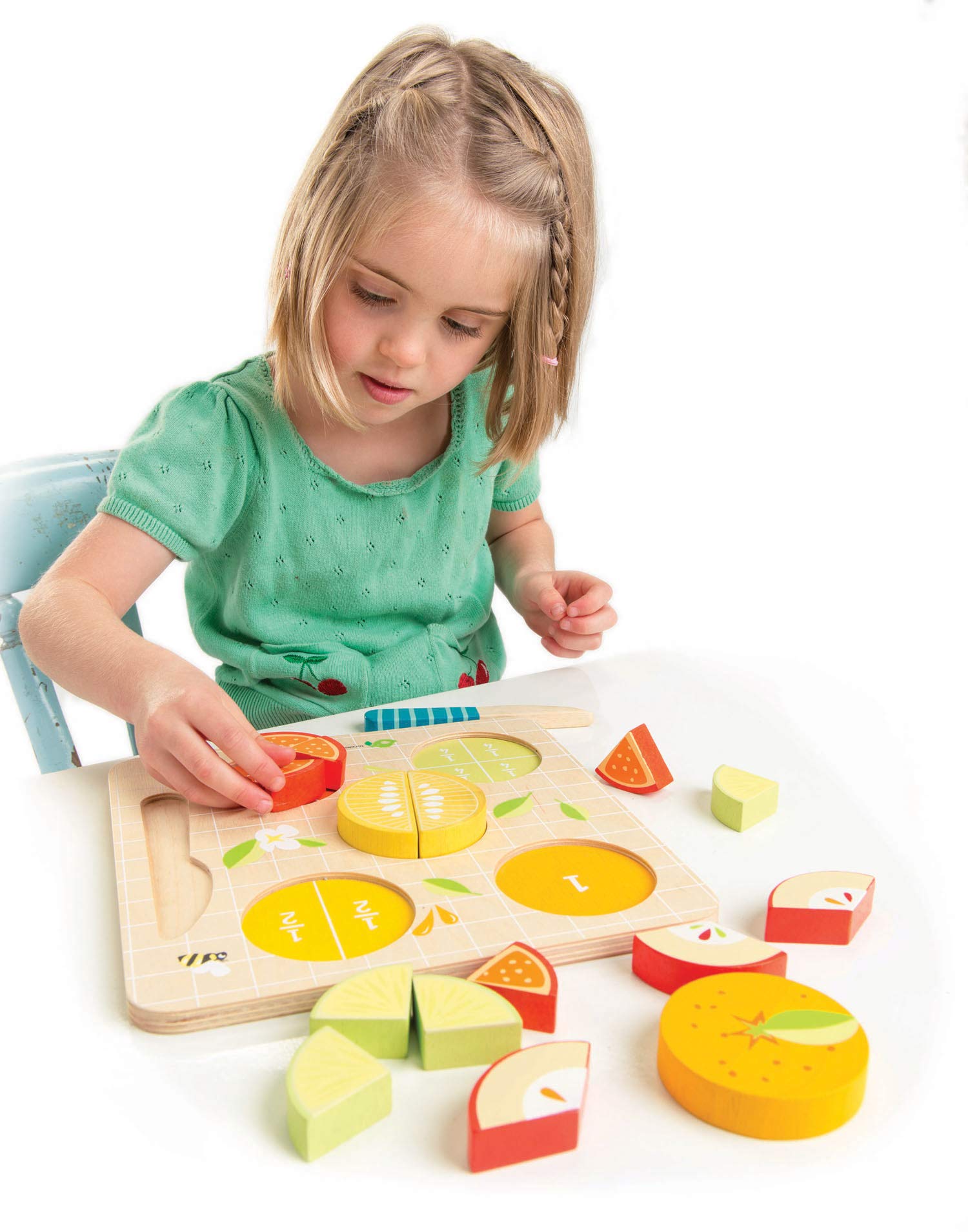 Tender Leaf Toys Citrus Fractions - Wooden Math Learning & Sorting Toys for Toddlers 18 Months+ | Educational STEM Game for Preschool Kids | Perfect for Homeschooling & Classroom Activities