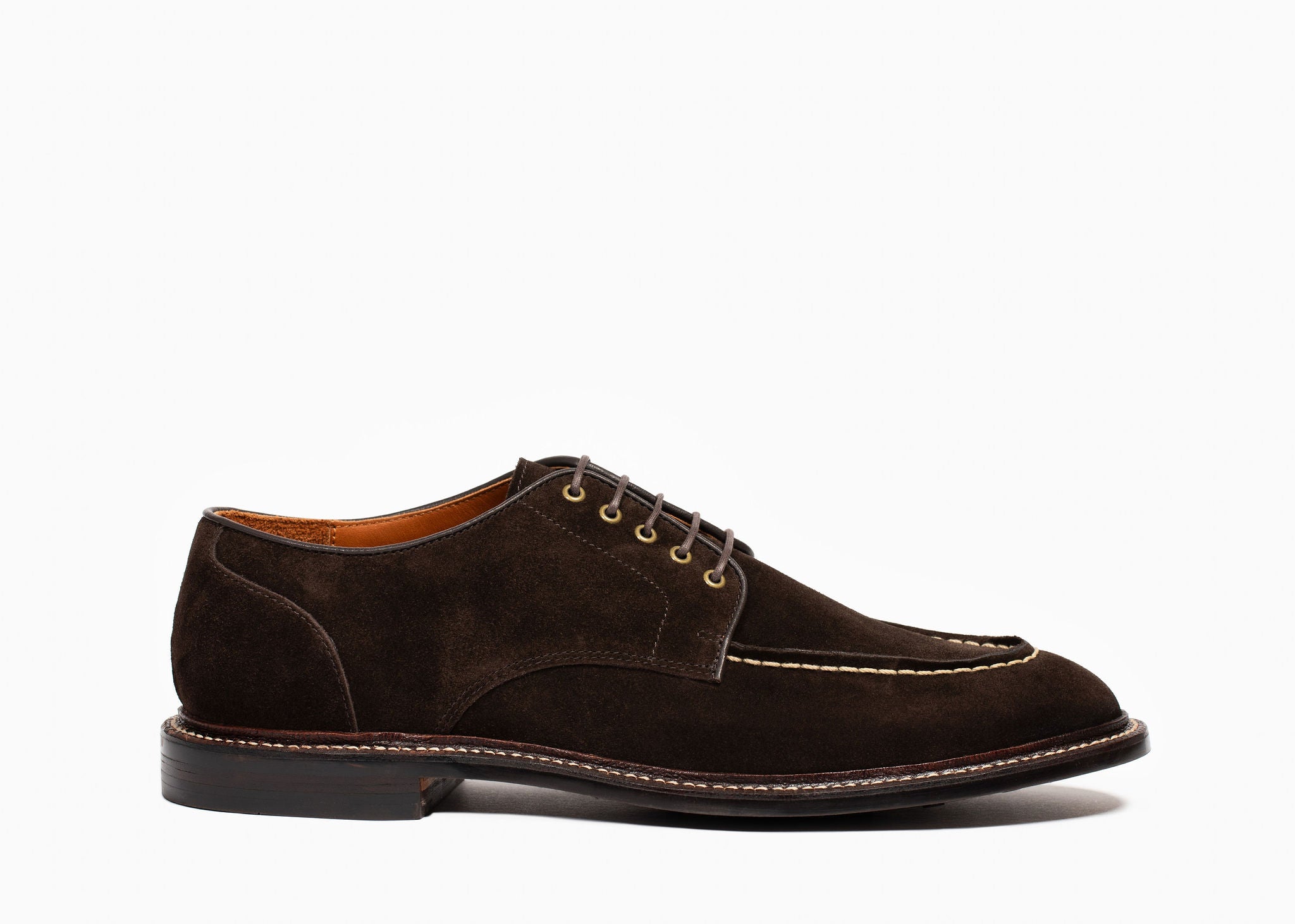 Men's Moc Toe Derby Shoes in Espresso Suede - Comfortable Casual & Work Boots for Everyday Wear, Outdoor Activities, and Office Style