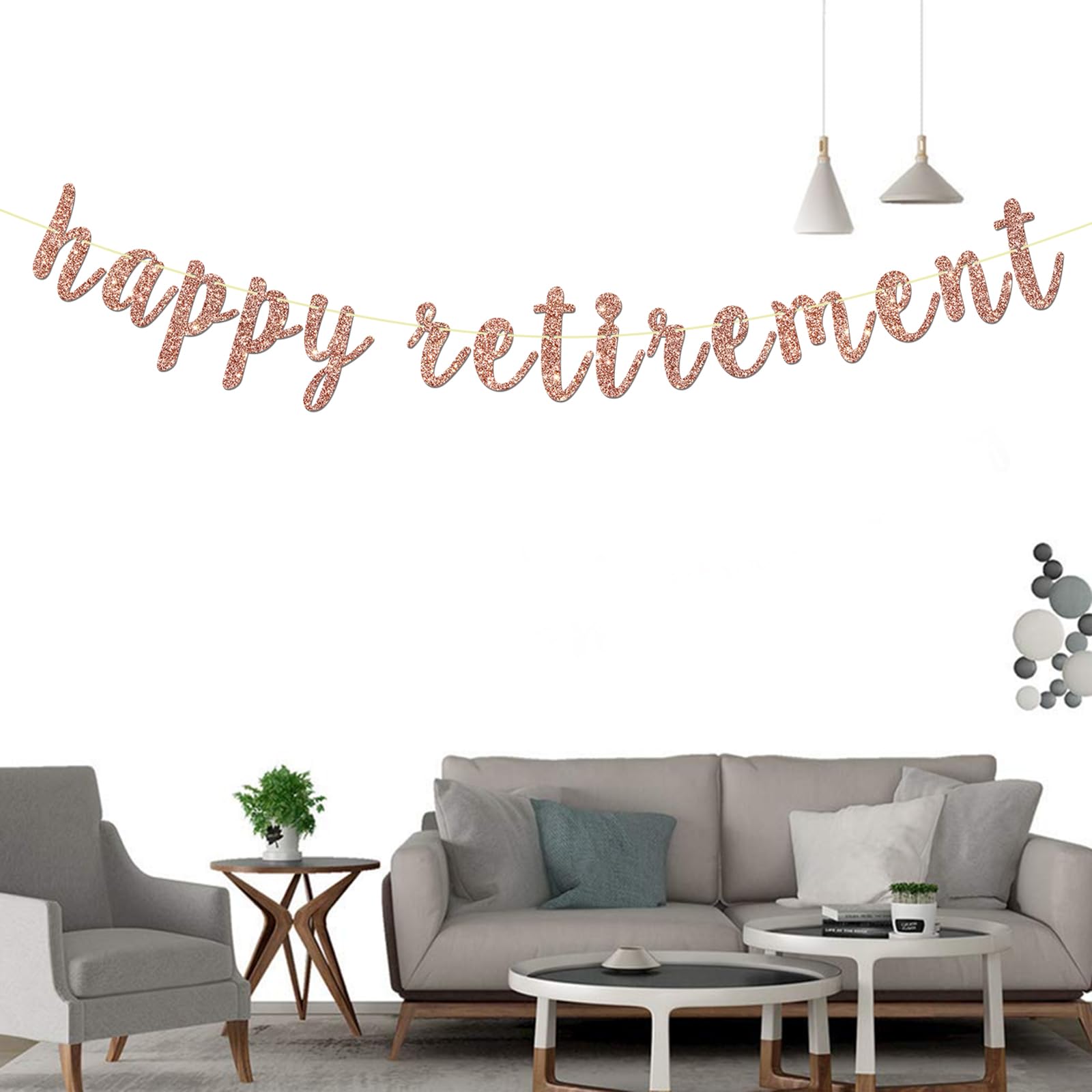 Rose Gold Happy Retirement Banner - Glitter Retirement Party Decorations, Retired Banner, Going Away & Farewell Party Supplies | Perfect for Office Celebrations, Home Decor & Milestone Events