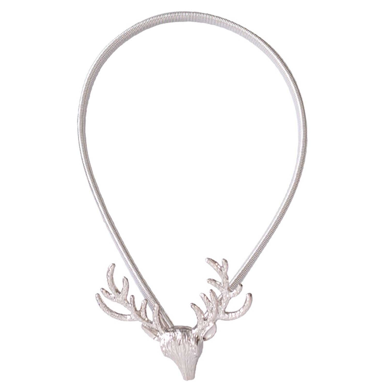 IKAXIYO No-Punch Deer Head Design Metal Curtain Tie Back - Elastic Buckle Hook for Window Drapes, Home Decor (Living Room, Bedroom, Office)
