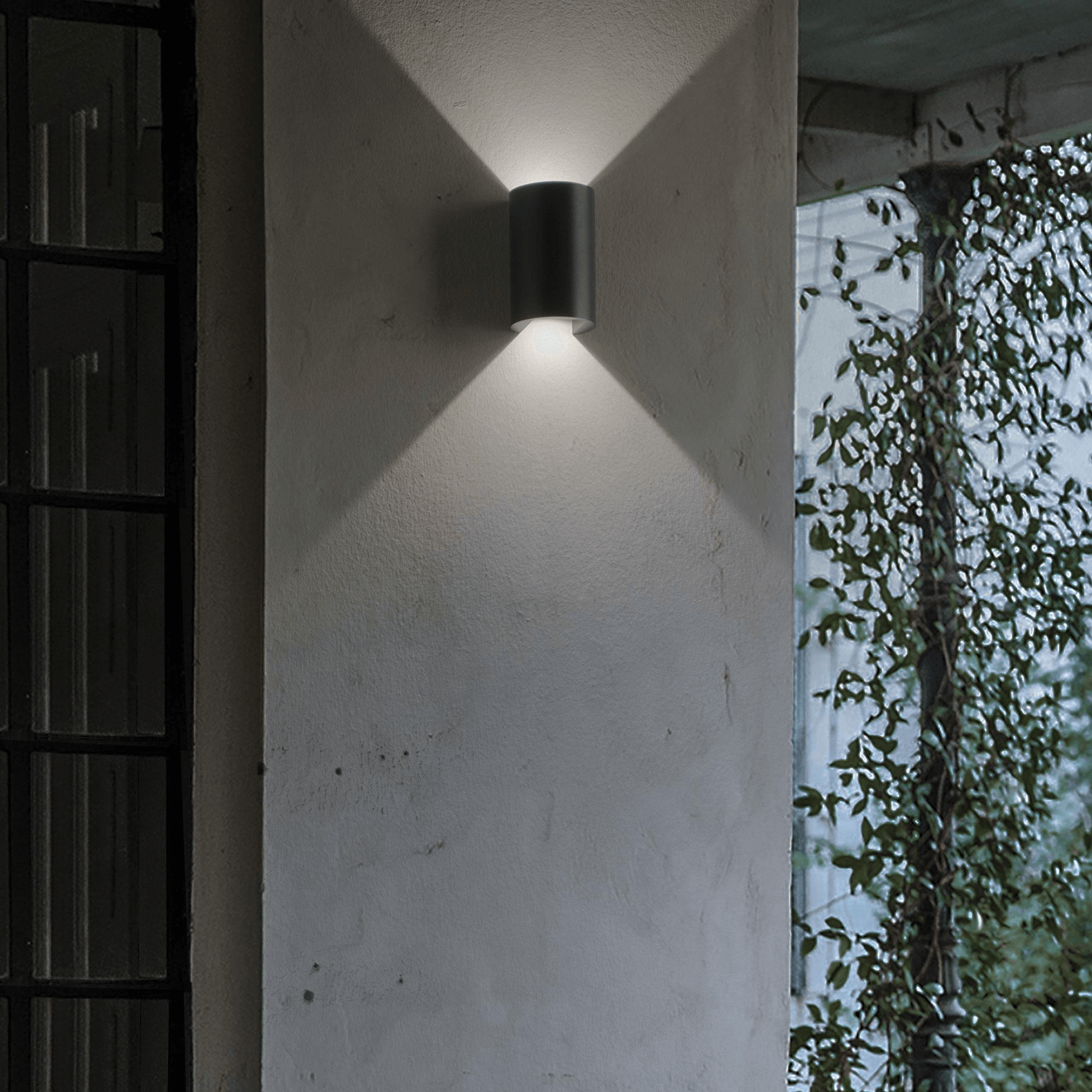 Apollo Black Up Down Wall Light - Modern Indoor/Outdoor Sconce for Bedroom, Living Room, Patio & Garden Lighting