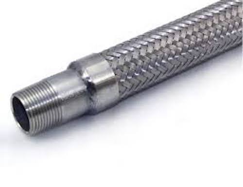 Flexi Hose - 50ft Braided Stainless Steel Flexible Water Hose with 8 Function Nozzle - Heavy Duty Expandable Garden Hose for Lawn, Yard, Car Washing & Outdoor Cleaning