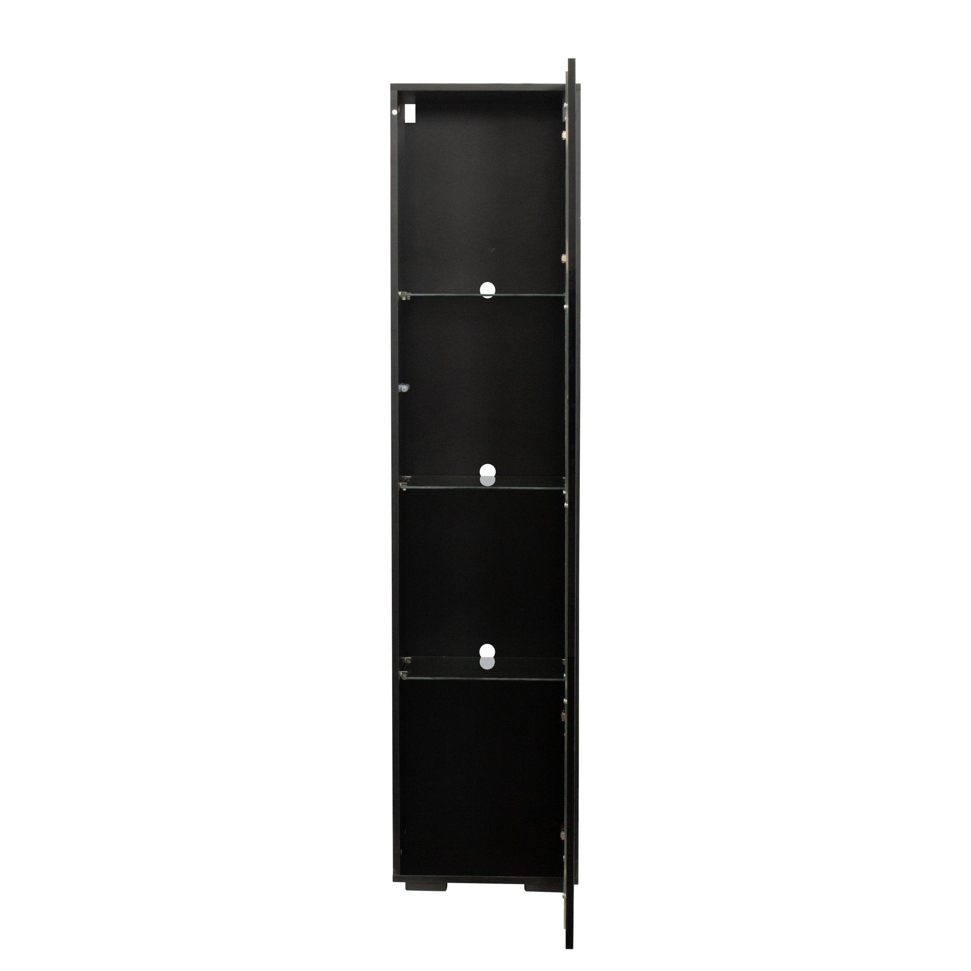 Modern Black Side Cabinet with Aluminum Strip LED Light - Spacious Storage for Living Room, Bedroom & Office Organization
