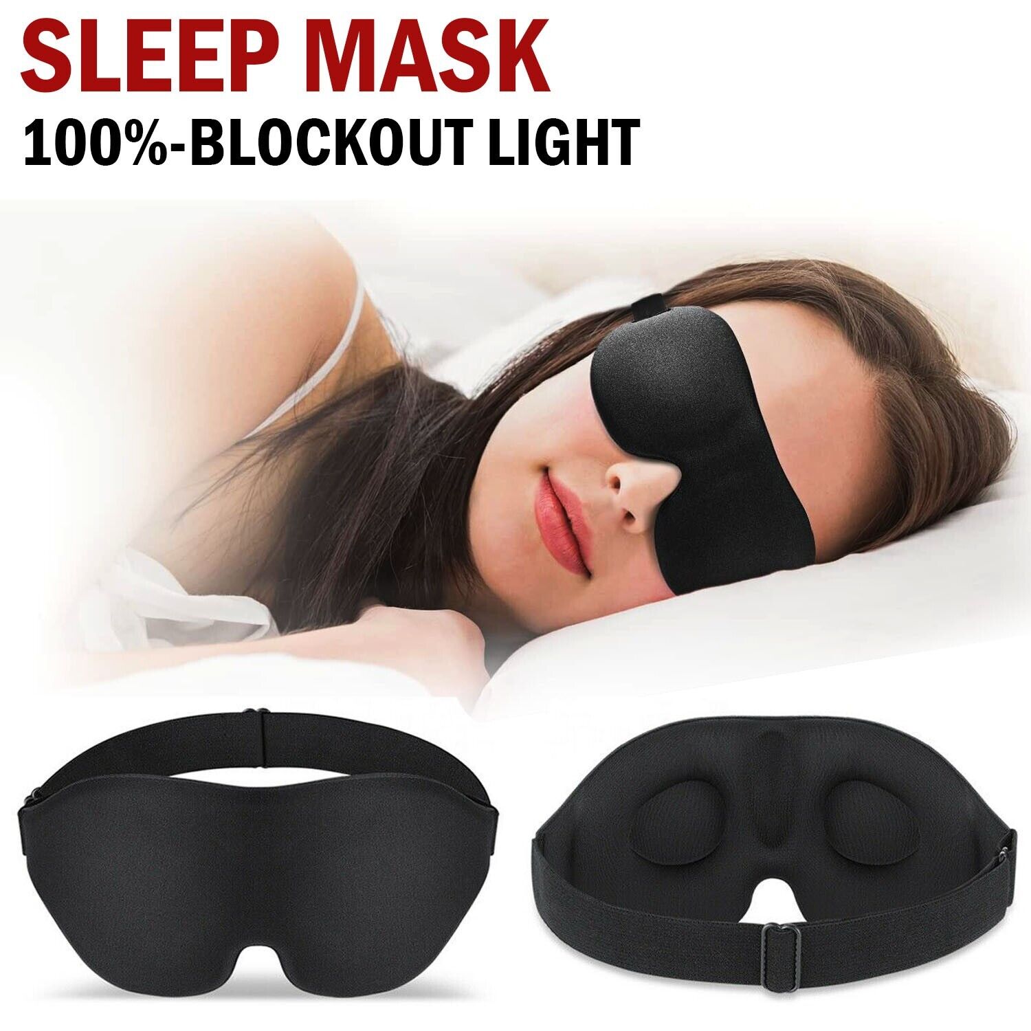 3D Sleep Mask for Men & Women - Blackout Eye Mask for Sleeping, Travel & Relaxation - Perfect for Night Shifts, Airplane Travel & Meditation