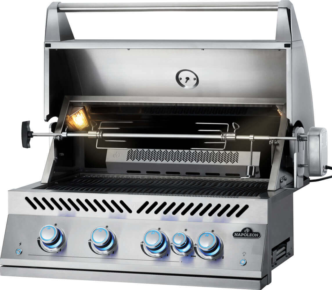Napoleon 700 Series 32-Inch Built-In Phantom Gas Grill - Outdoor Kitchen, Backyard BBQ, Patio Cooking for Home Chefs