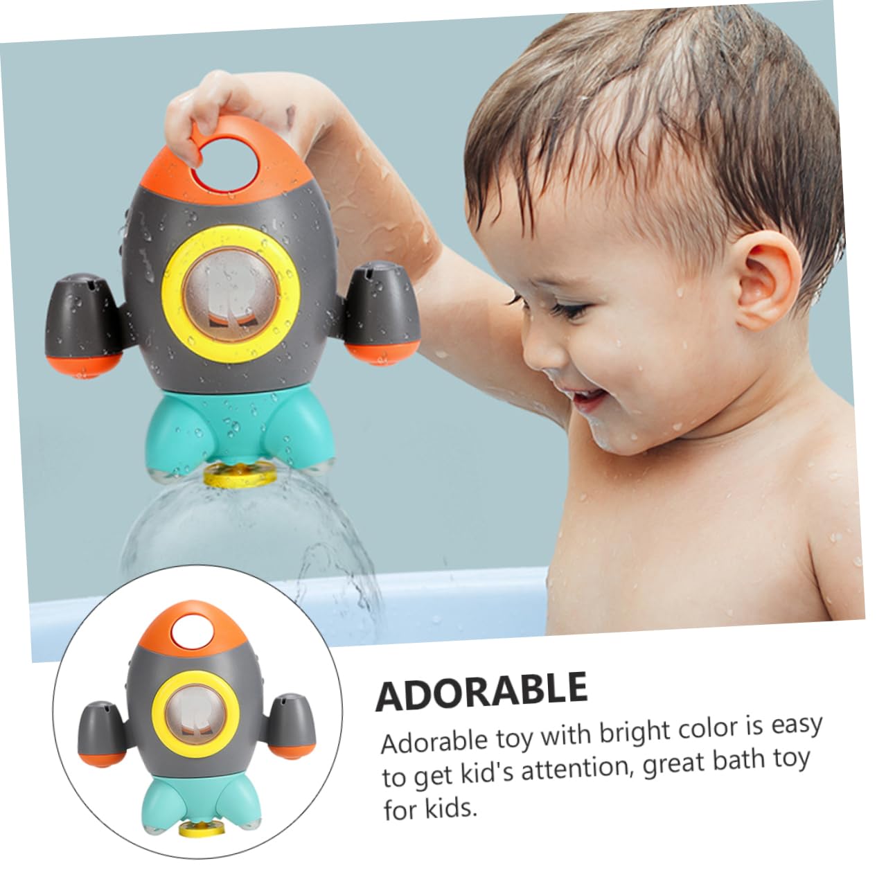 LALADEFIEE Rocket Fountain Toy - 1pc Grey ABS Water Play Toy for Kids, Bath, Beach & Shower Fun | Outdoor & Indoor Water Games for Children