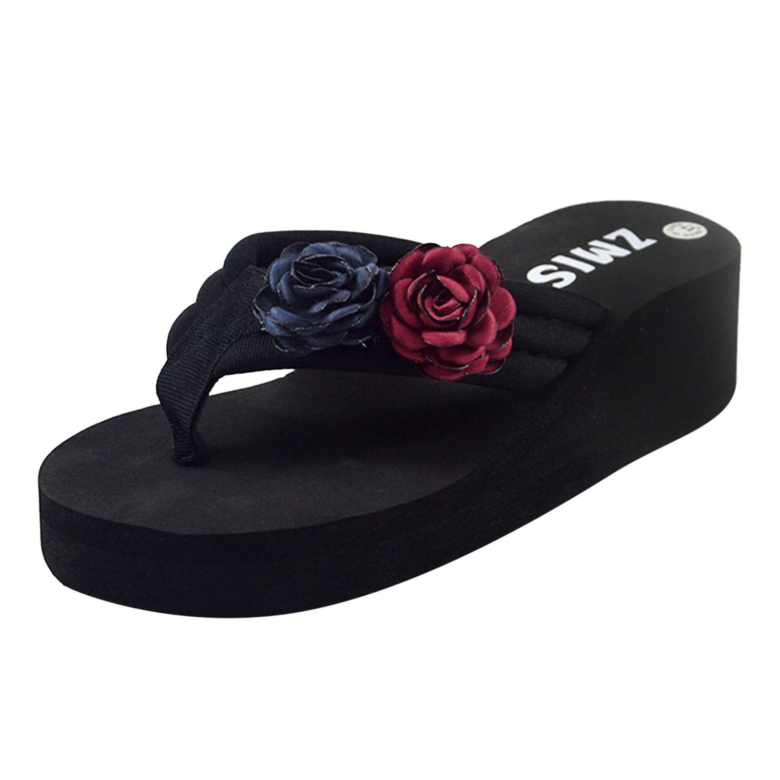 Women's Summer Beach Sandals - Fashion Clip Toe Wedge Sandals with Comfortable Sole (Red, Size 9) | Perfect for Vacation, Poolside, and Casual Outings