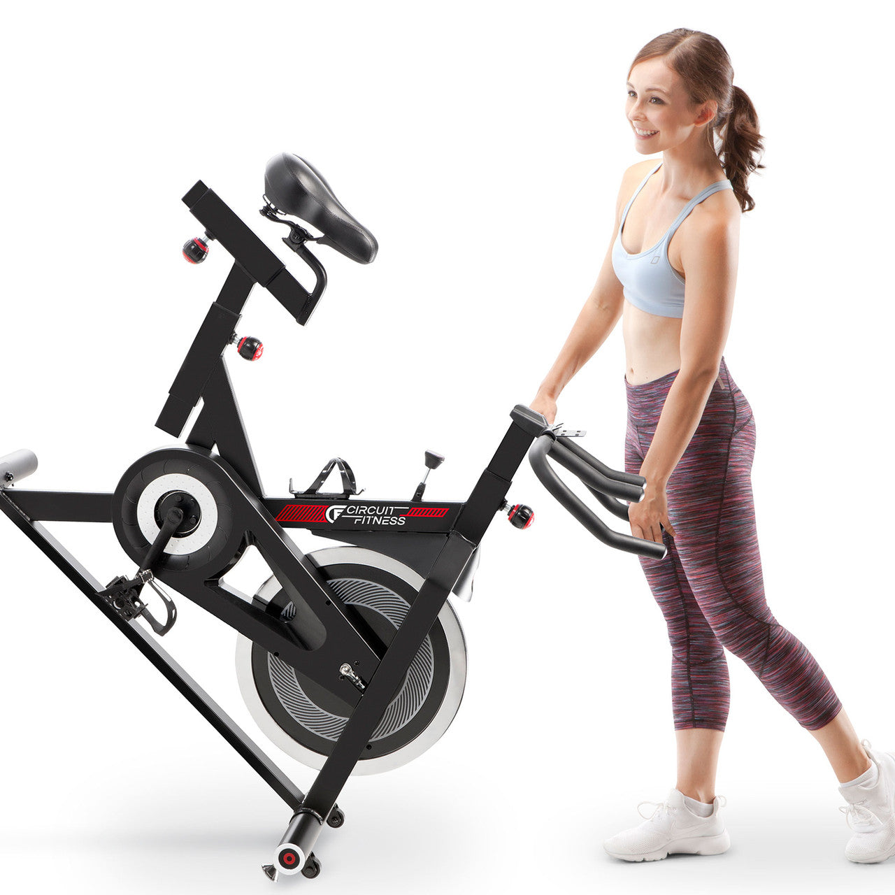 Circuit Fitness AMZ 948BK Indoor Cycling Bike with 30 lbs Flywheel - Heavy Duty Exercise Bike for Home Gym, Cardio & Weight Loss - Perfect for Small Spaces & Apartment Workouts