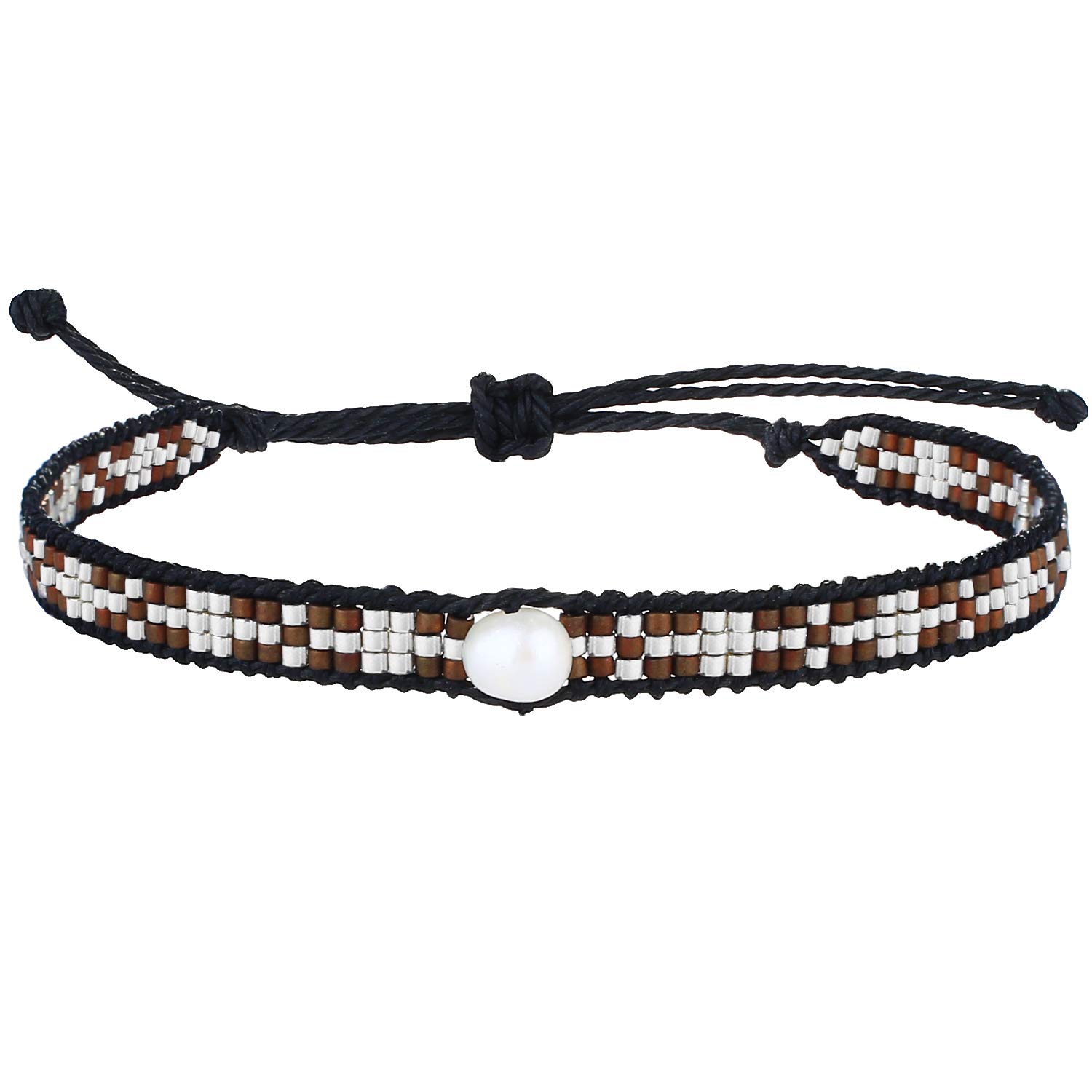 KELITCH Handmade Women's Friendship Bracelets - Wax Rope & Pearl Beaded Bracelet Set for Best Friends, Gifts for Her | Perfect for Birthdays, Anniversaries & Everyday Wear