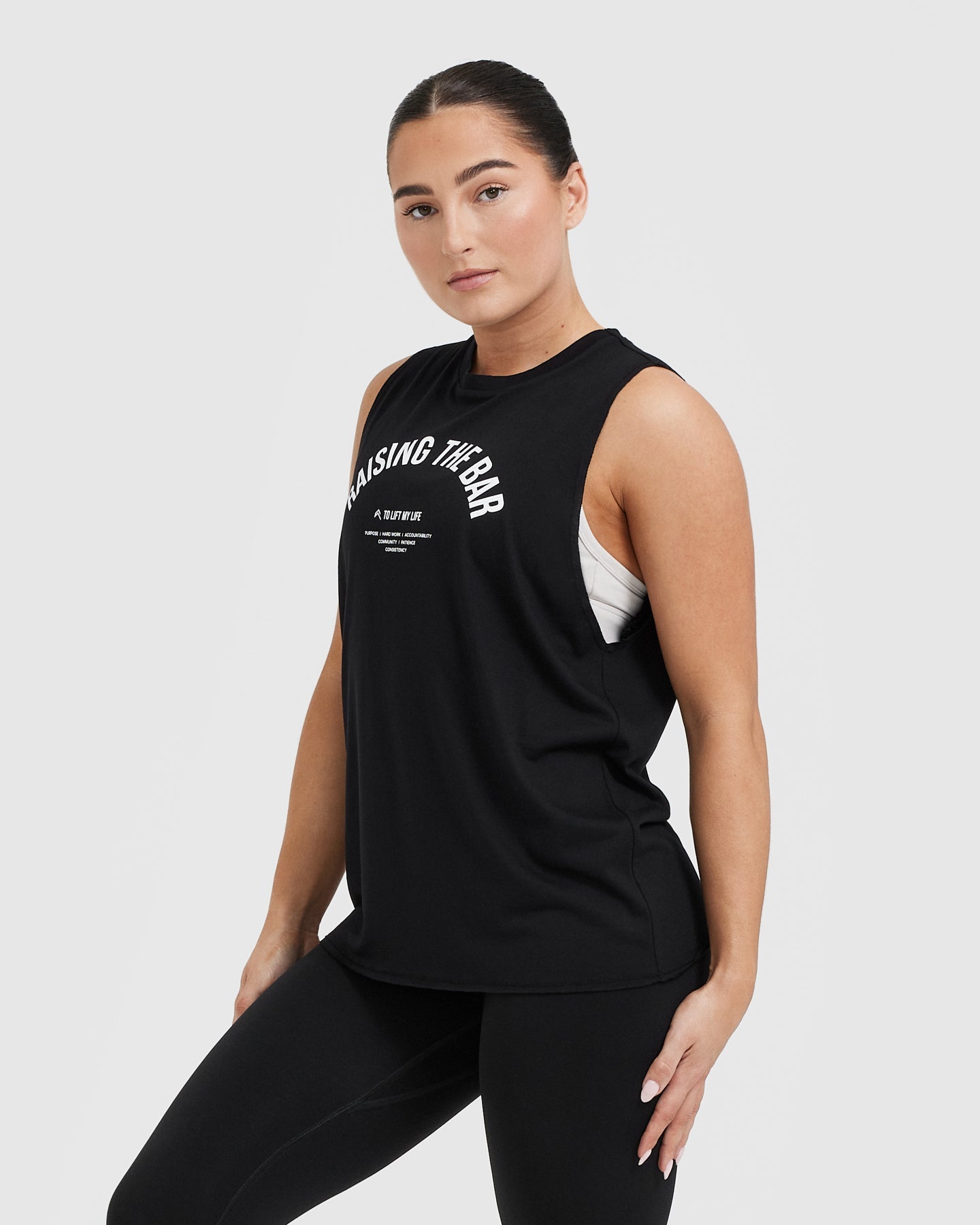 Raising The Bar Graphic Unisex Muscle Vest for Men & Women | Black | Gym Workout, Running, Fitness Training