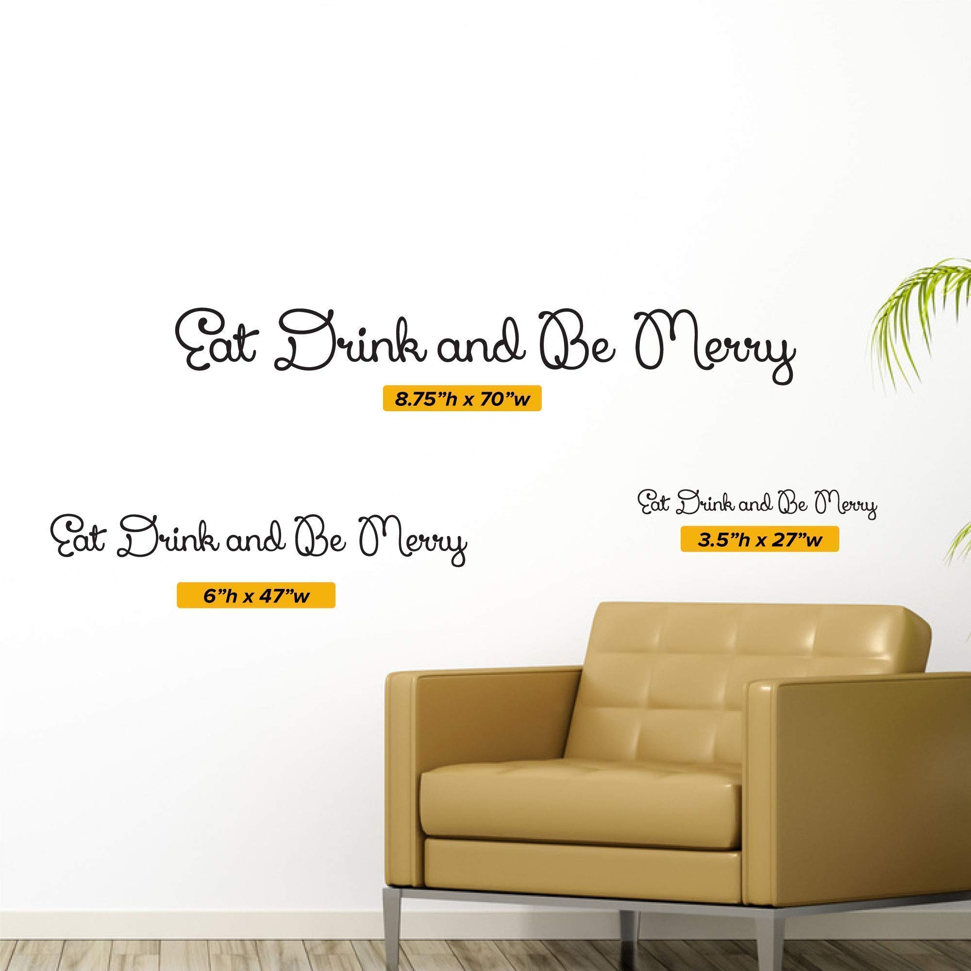 Eat Drink and Be Merry Wall Decal - Vinyl Kitchen Wall Sticker for Home Decor, Food-Themed Decoration (Style 0012) - Perfect for Kitchens, Dining Rooms, and Restaurants