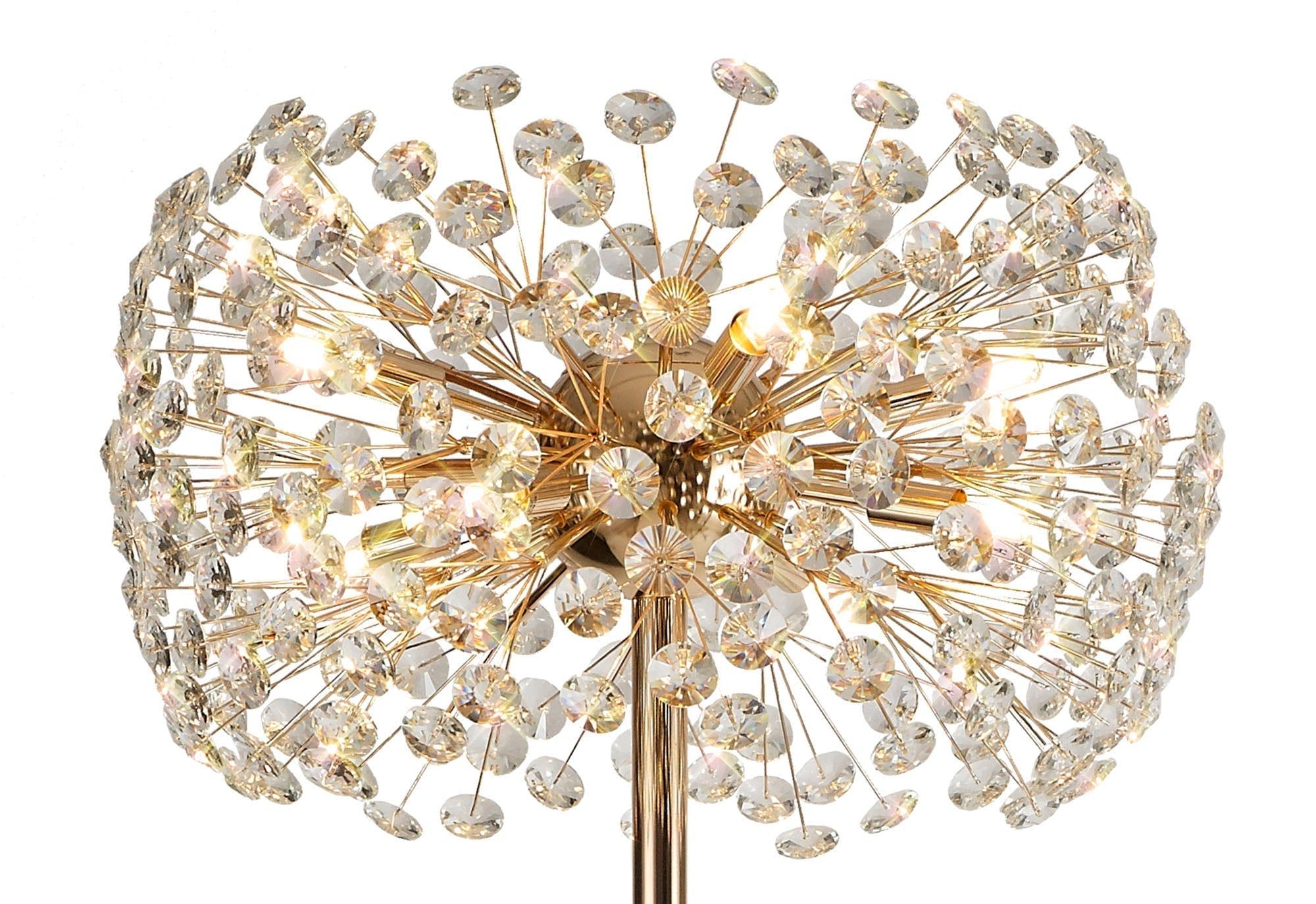 Bellagio 8-Light G9 Floor Lamp in French Gold & Crystal or Chrome & Crystal - Elegant Lighting for Living Room, Bedroom, or Dining Room