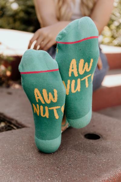 Aw Nuts Socks - Fun Woven Pear Design Casual Crew Socks for Men & Women - Perfect for Gifts, Office Wear, and Everyday Comfort