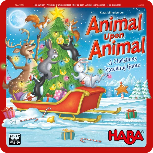 Animal upon Animal Christmas - Fun Stacking Wooden Animal Game for Kids & Families | Perfect Holiday Party Game & Gift for Christmas