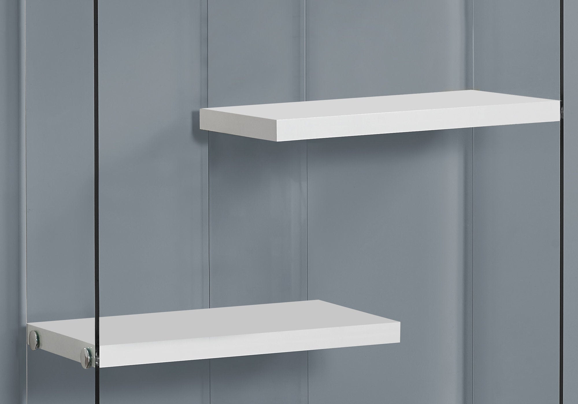 Modern 60-Inch Tall Bookcase - Glossy White Finish with Tempered Glass Shelves - Perfect for Living Room, Office, or Library Storage