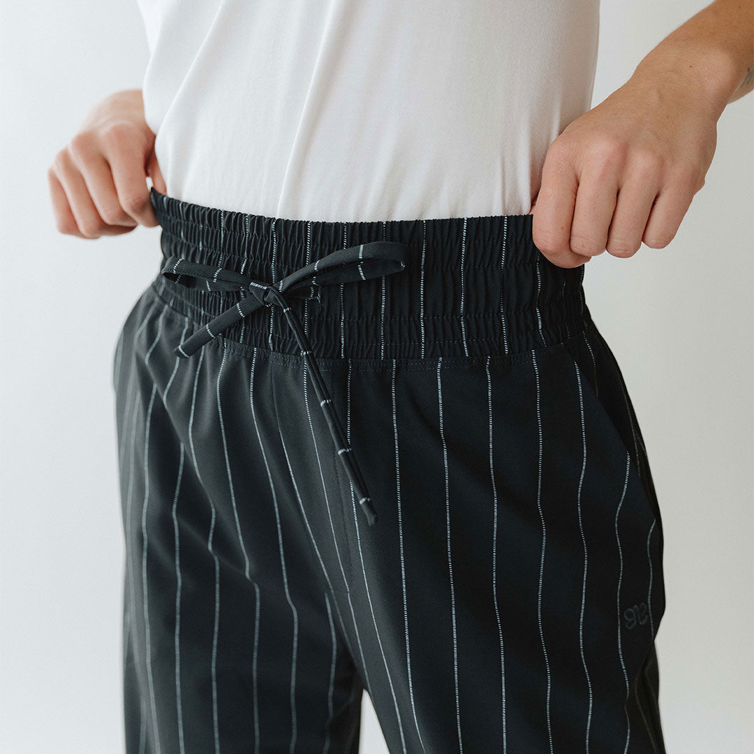 Audrey Women's Navy Pinstripe Dress Pants - Professional Office Work Trousers for Business Casual & Formal Occasions