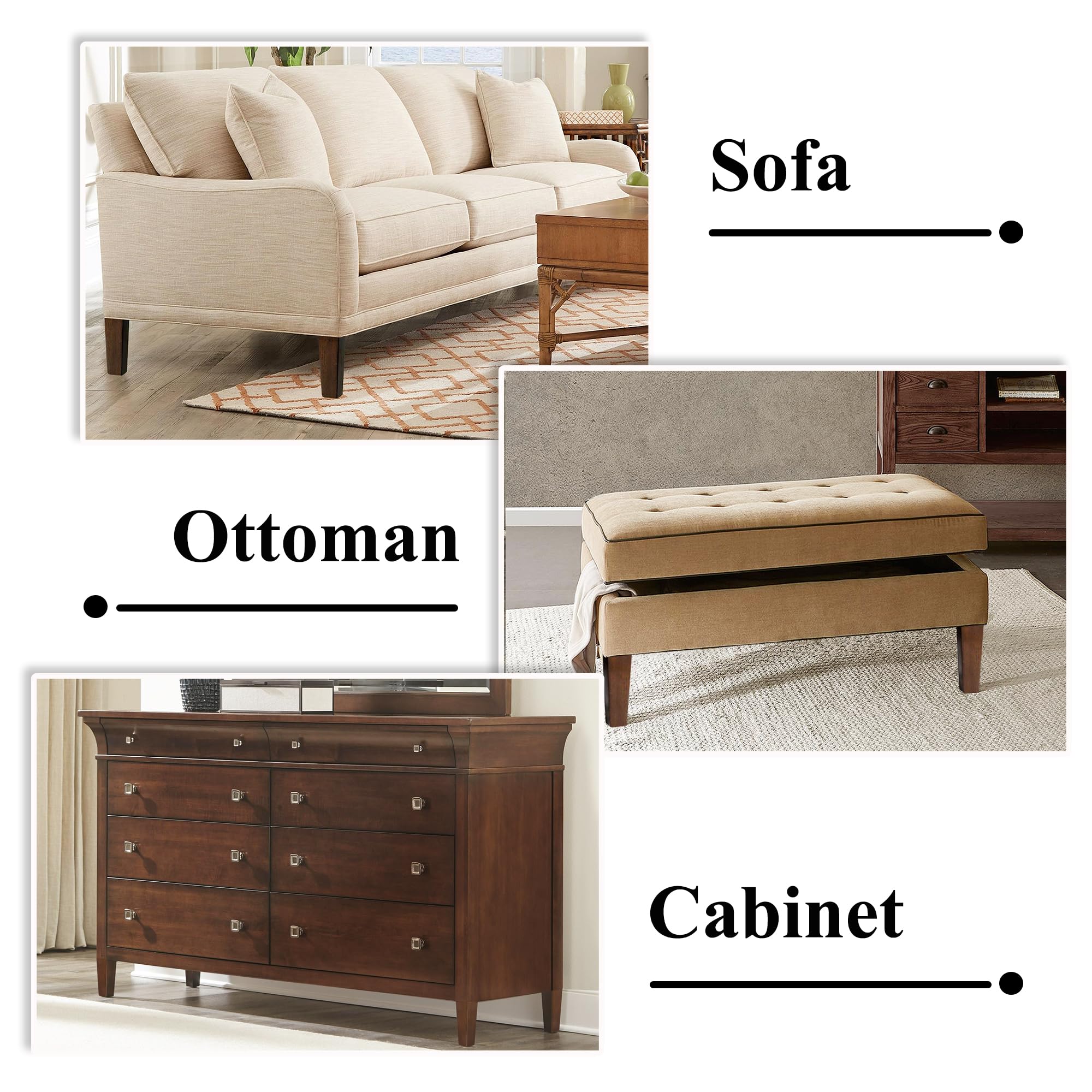 AORYVIC 8 Inch Square Wood Furniture Legs Set of 4 - Brown Replacement Sofa Legs for MCM Ottoman, Armchair, Recliner, Coffee Table & Dresser - Perfect for Mid-Century Modern Home Decor & DIY Furniture Upgrades