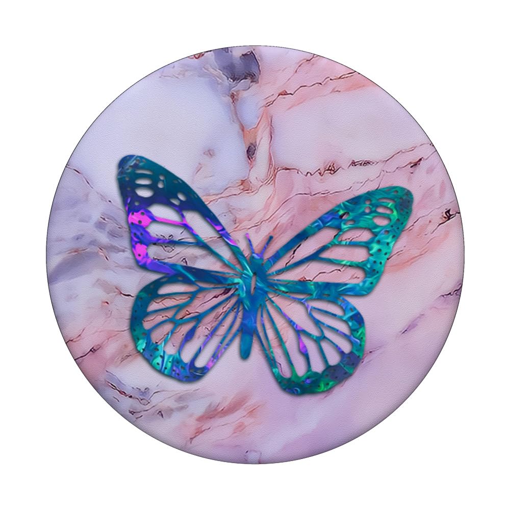 Purple Blue Violet Butterfly Phone Grip - Adhesive PopGrip for Pink & Blue PopSockets - Perfect for Phones, Tablets, and Laptops