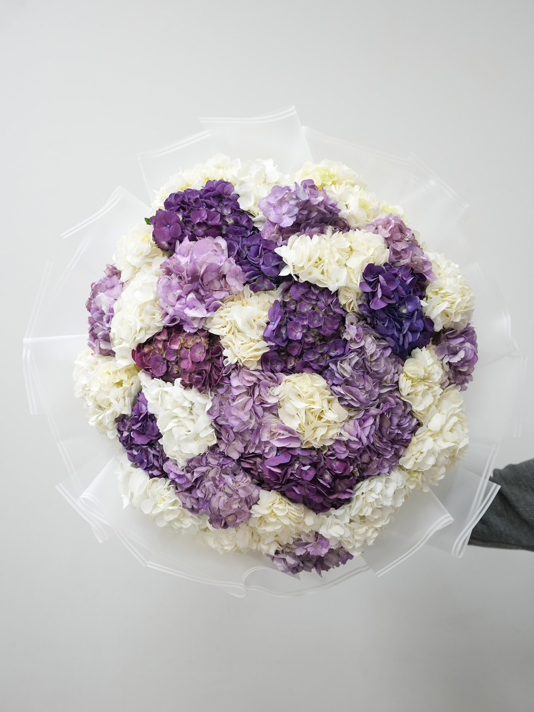 Beautiful White & Purple Hydrangea Bouquet - Fresh Artificial Silk Flowers for Wedding Centerpieces, Home Decor, and Gift Giving