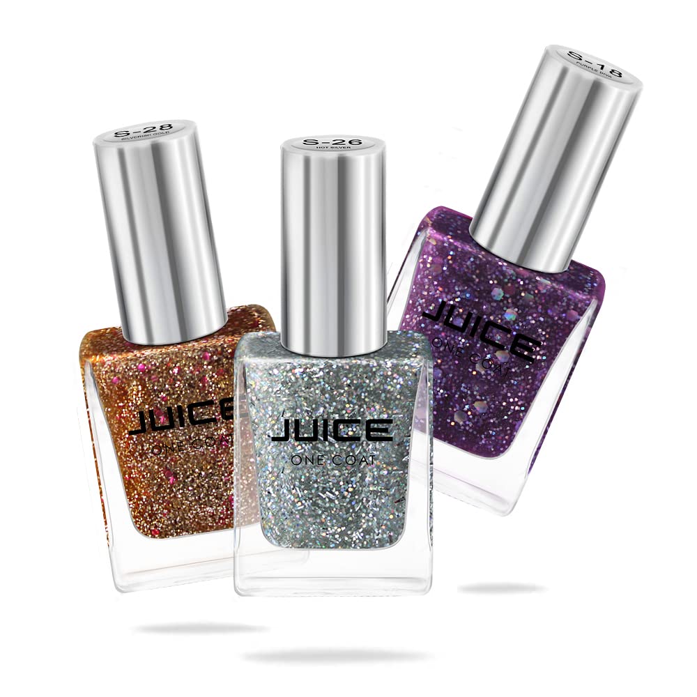 JUICE Quick-Dry Vegan Nail Polish Kit - 100% Cruelty-Free, Long Lasting & Chip Resistant with High Gloss Finish | F&D Approved Colors & Pigments | 4-in-1 Combo with 10 Shades & Nail Polish Remover | Perfect for Home Manicures, Salons & Gift Giving