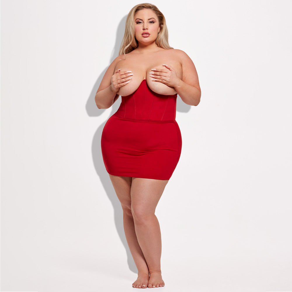 House of Desire Devon Cupless Open Rear Shapewear Slip for Curvy Women - Perfect for Bodycon Dresses & Special Occasions