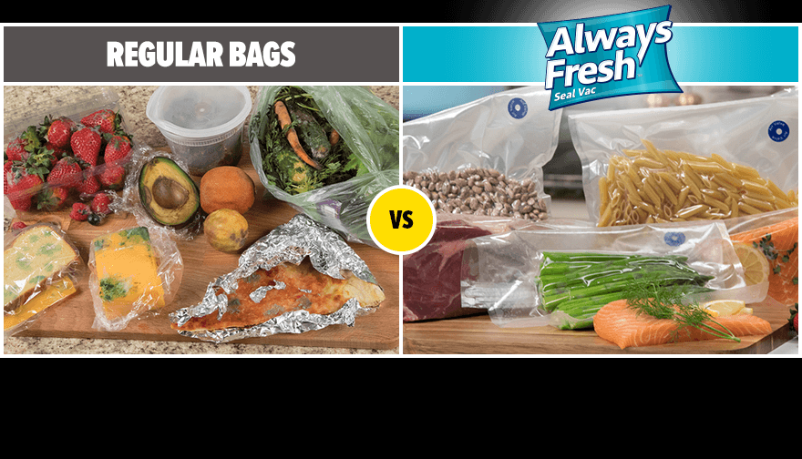 Always Fresh Seal Vac - Airtight Vacuum Sealer for Food Storage | Keep Food Fresh Longer | Perfect for Meal Prep, Sous Vide & Freezer Storage