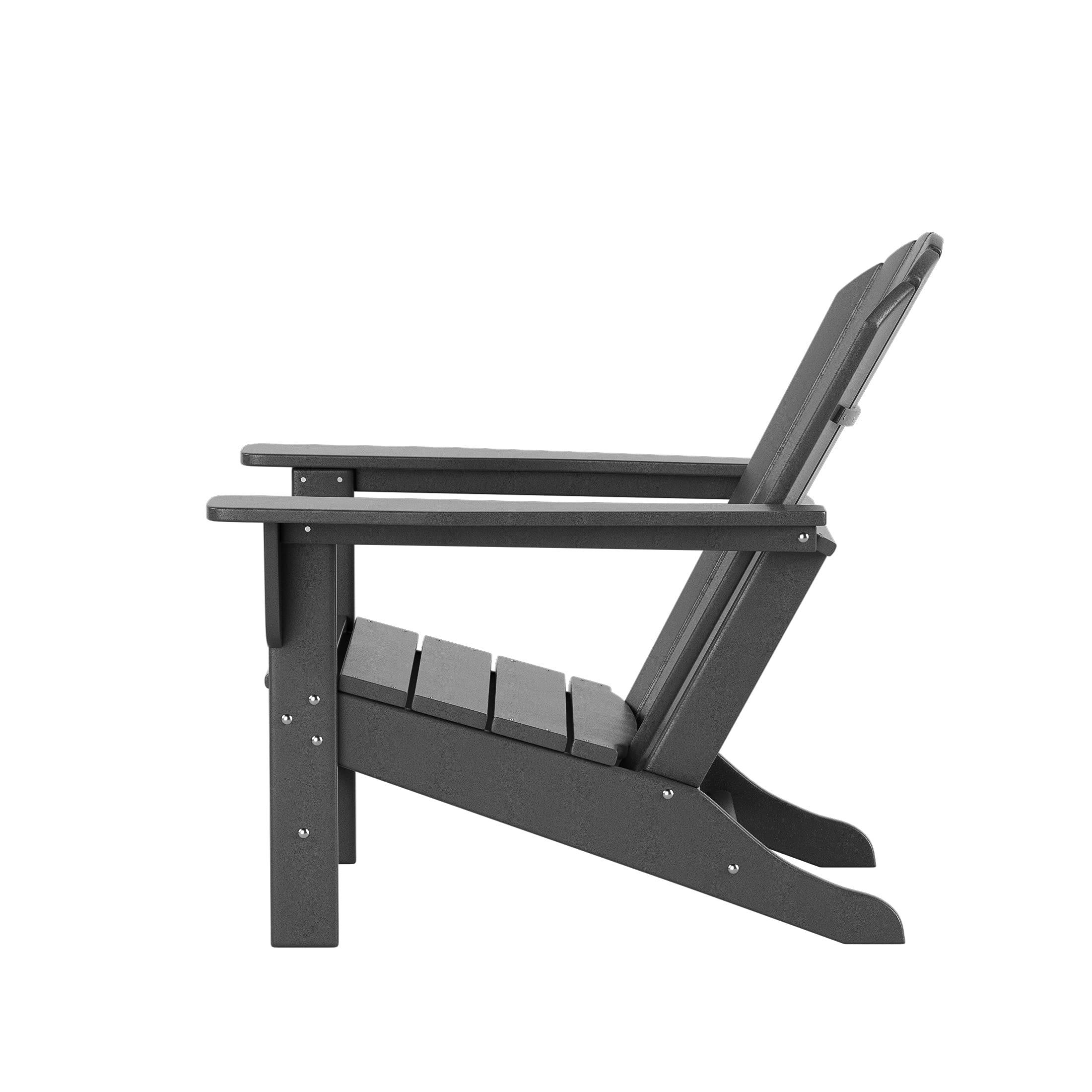 Premium 2-Piece Outdoor Adirondack Chair Set with Side Table - Durable Poly Lumber Seating for Patio, Backyard, Garden & Beach - Classic Retro Gray Lounge Chairs for Relaxing in Sun, Poolside or Outdoor Entertaining
