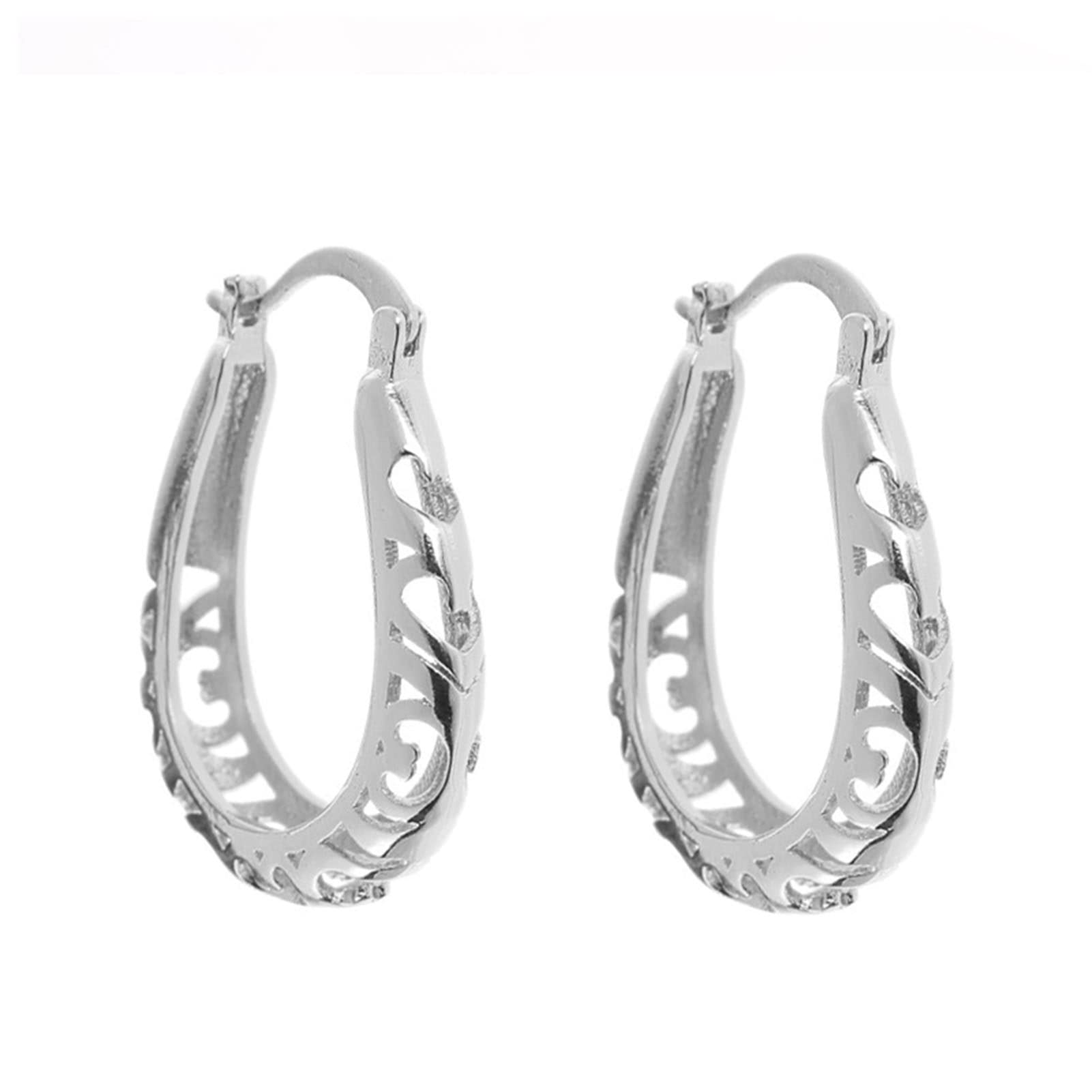 1 Pair Women's Hollow Floral Hoop Earrings - Exaggerated Geometric Round Earrings for Wedding, Prom, Party & Evening Wear | Elegant Statement Jewelry for Special Occasions