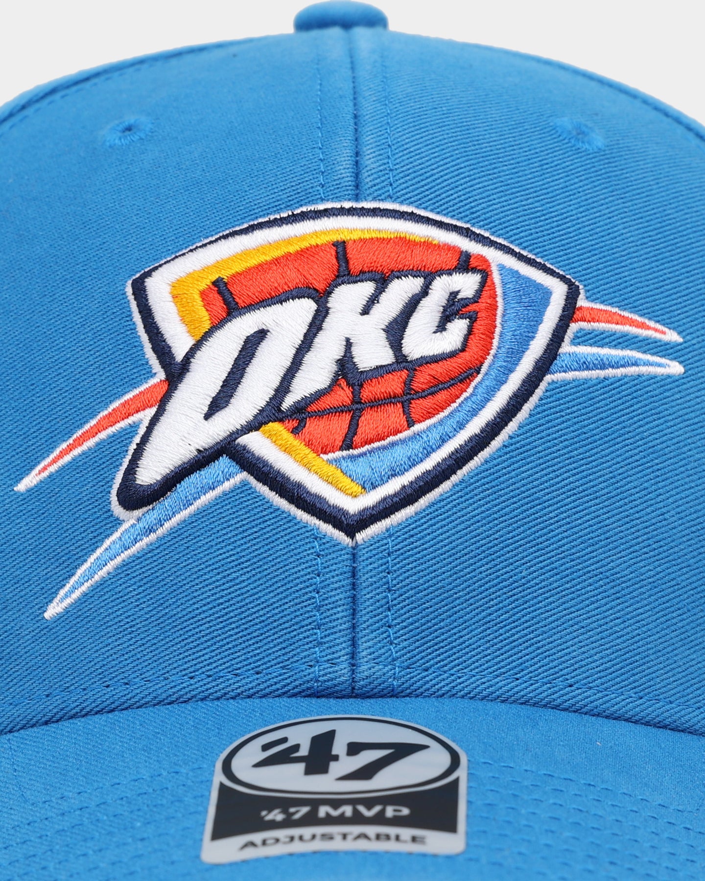47 Brand Oklahoma City Thunder MVP Adjustable Strapback Hat - Blue Razor - Perfect for NBA Fans, Game Day & Casual Wear