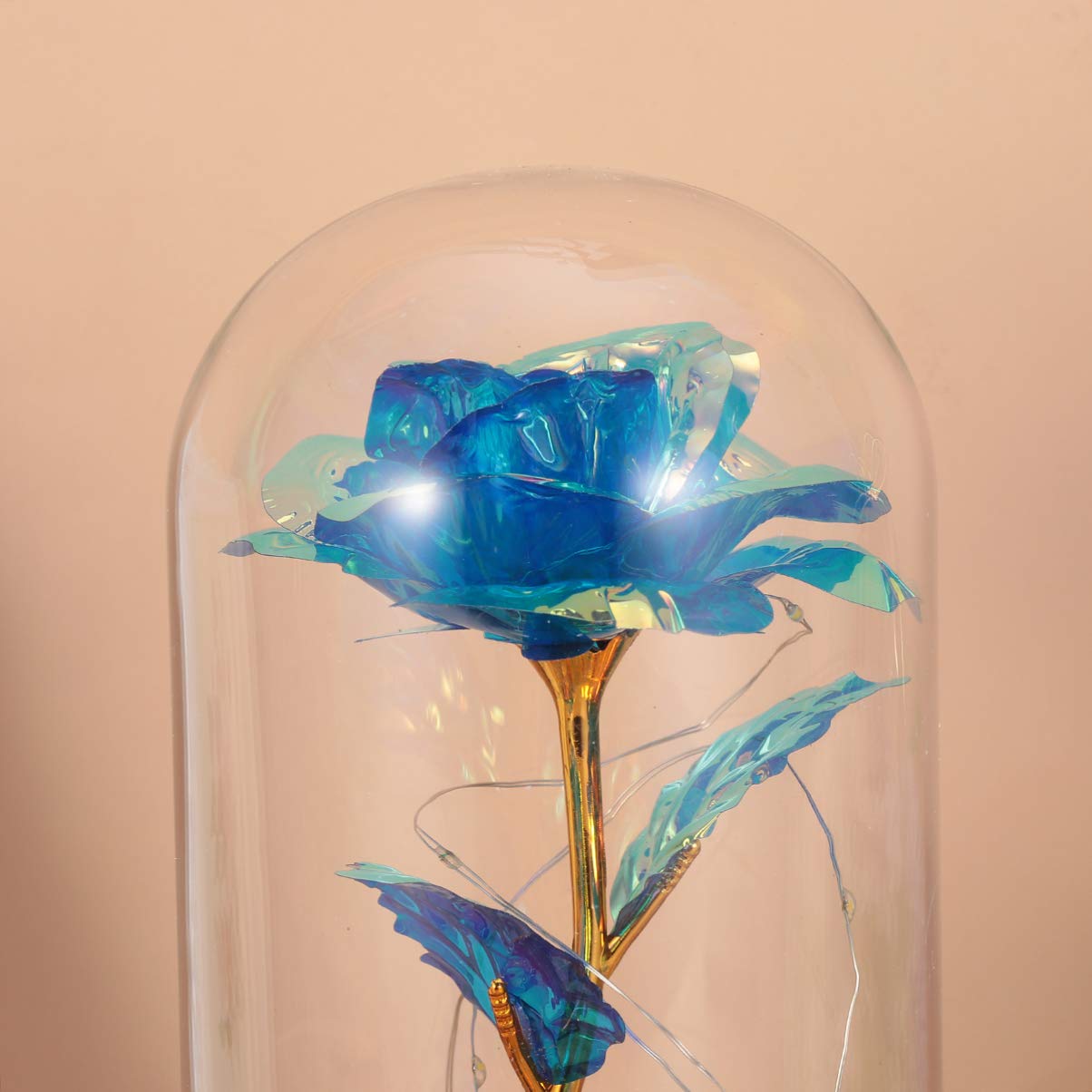 Garneck Eternal Flower Lamp - Glass Dome Rose Night Light for Valentine's Day, Home Decor, Bedroom & Living Room Ambient Lighting