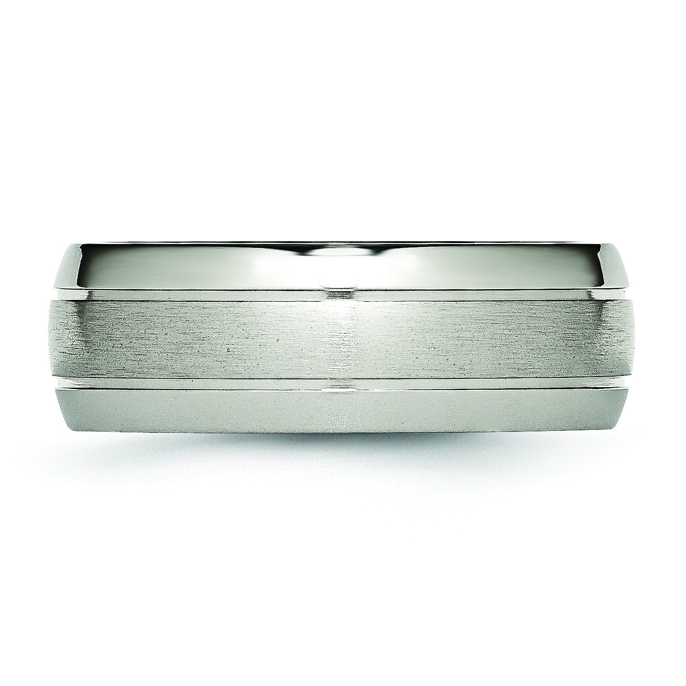 Men's Titanium Wedding Band Ring - 8mm Brushed & Polished Grooved Design - Durable & Comfortable for Everyday Wear, Anniversary Gifts & Special Occasions