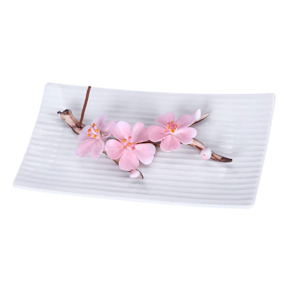 DOITOOL Ceramic Incense Stick Holder - Plum Blossom Design Incense Burner & Stand for Home Aromatherapy | Perfect for Meditation, Yoga, and Relaxation Spaces