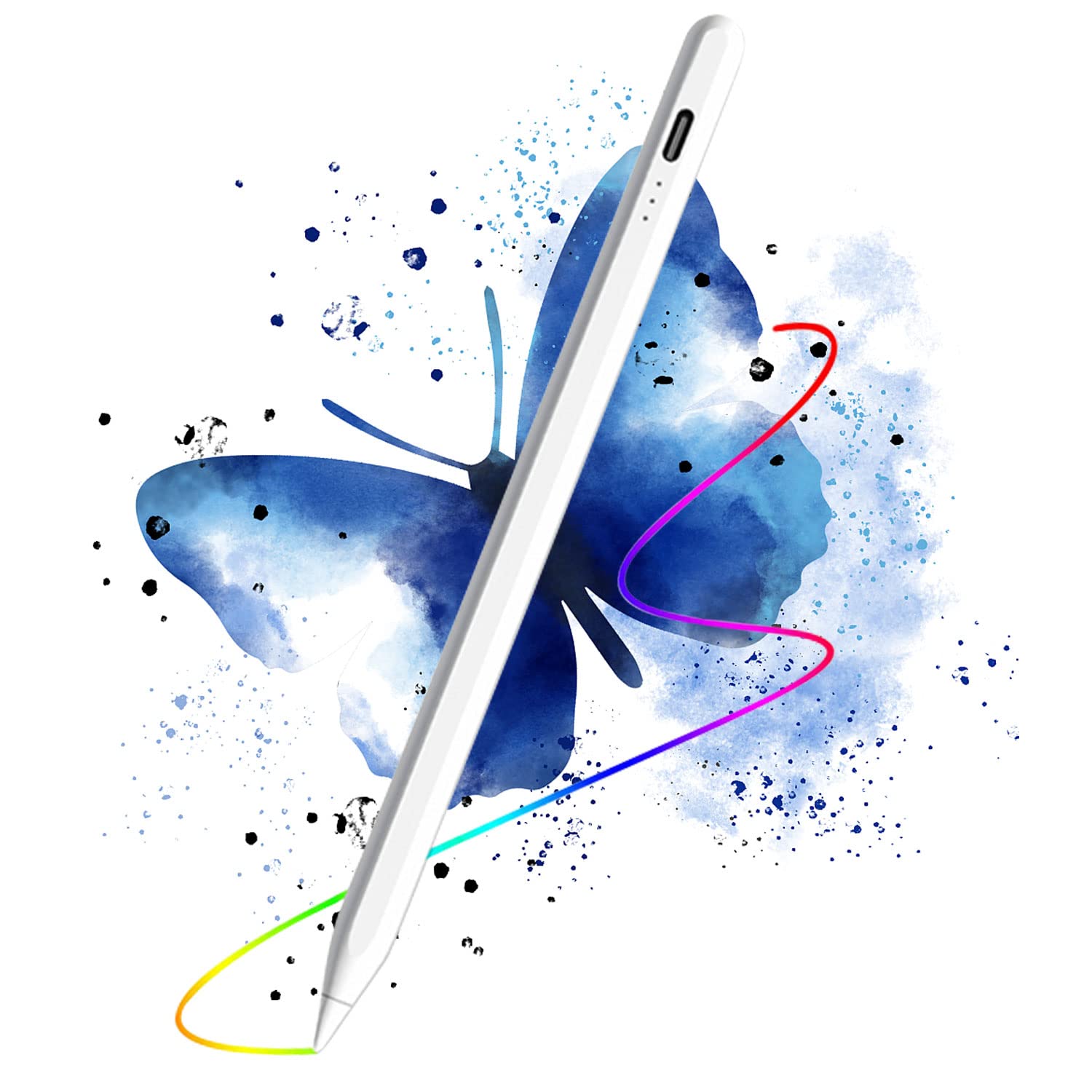 CatXQ Stylus Pen for iPad (2018-2021 Models) - Compatible with iPad Pro/Air/Mini, Palm Rejection, Tilt Sensitivity, Magnetic Attachment - Perfect for Digital Art, Note Taking & Professional Drawing - White