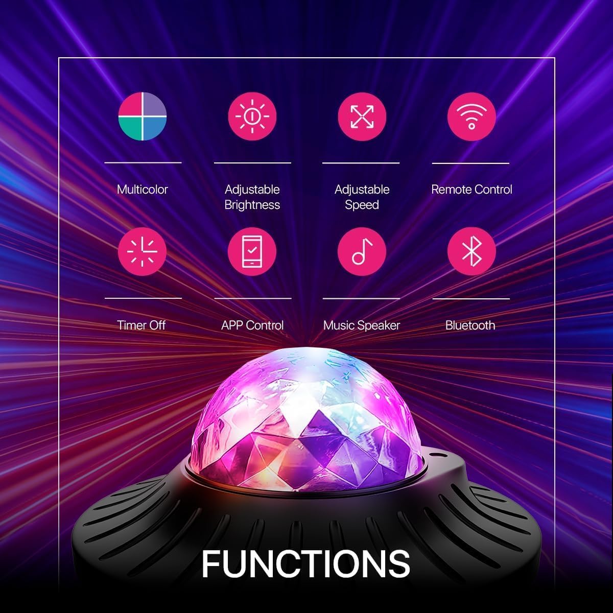 Galaxy Star Projector with Bluetooth Speaker - 21 LED Light Effects for Bedroom, Kids Room & Gaming Room Decor | Remote Control, Timer & APP | Perfect for Relaxation, Sleep Aid & Party Ambiance