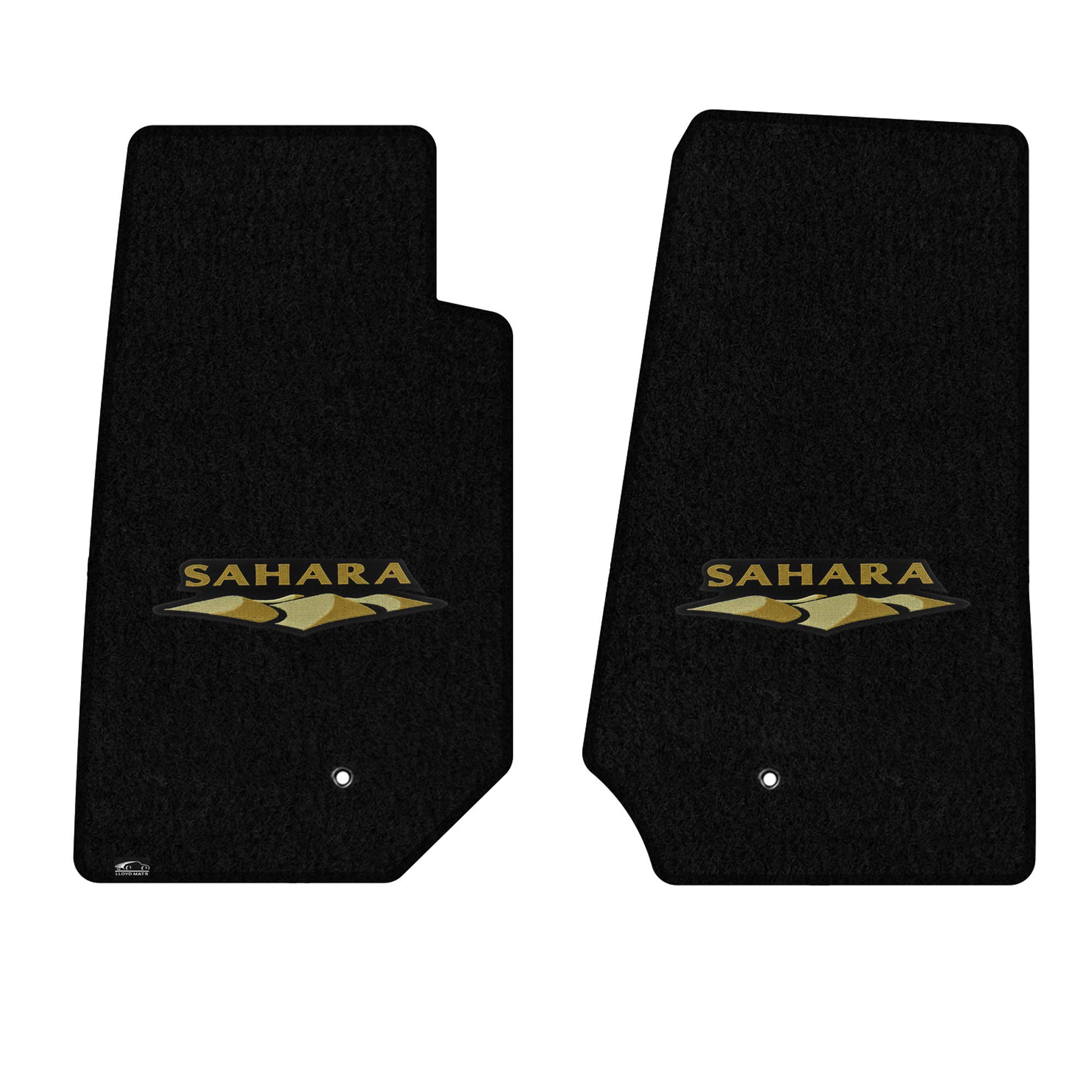 Premium Custom-Fit Carpeted Floor Mats for Jeep Wrangler JK Unlimited (2007-2013) - Black 2-Piece Set with Sahara Logo | Luxury Car Floor Liners for Enhanced Comfort & Protection | Perfect for Off-Road Adventures & Daily Commutes