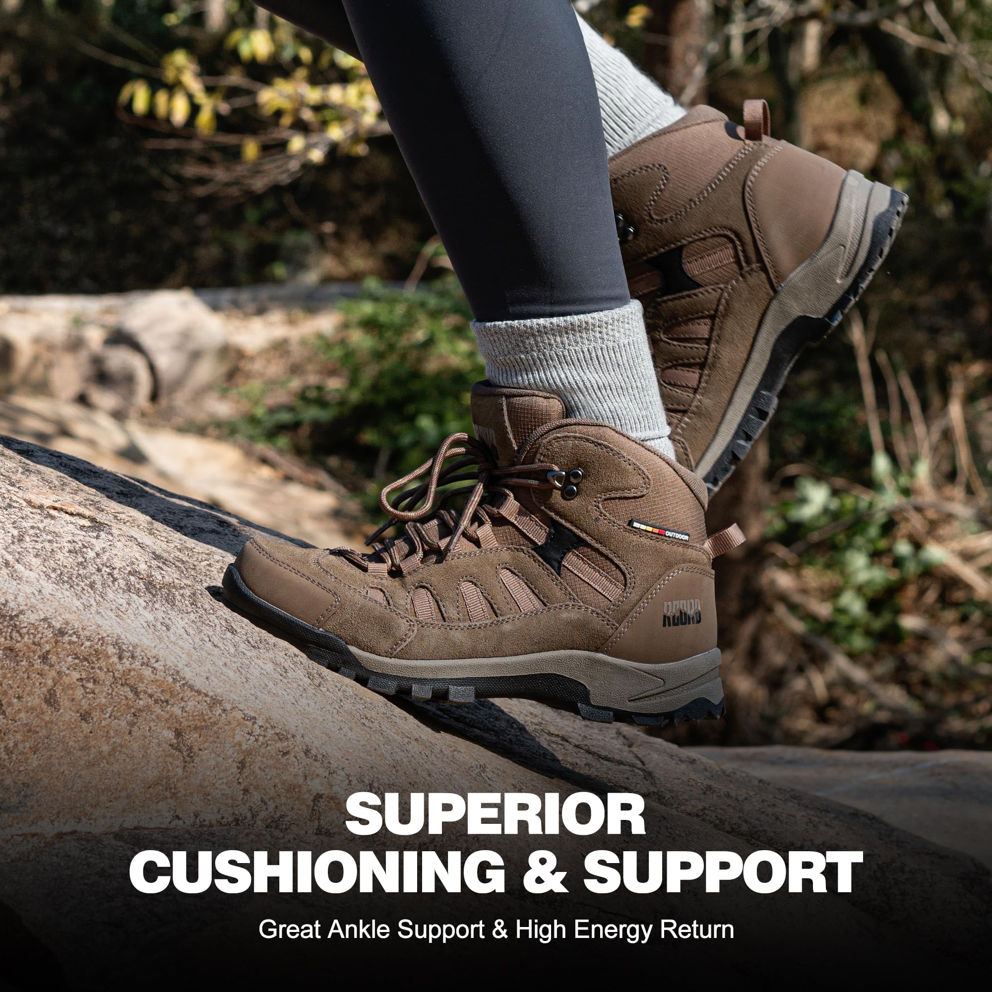 Waterproof Lightweight Hiking Boots for Women - Ankle Support, Breathable & Non-Slip Outdoor Shoes - Perfect for Hiking, Backpacking & Trail Adventures