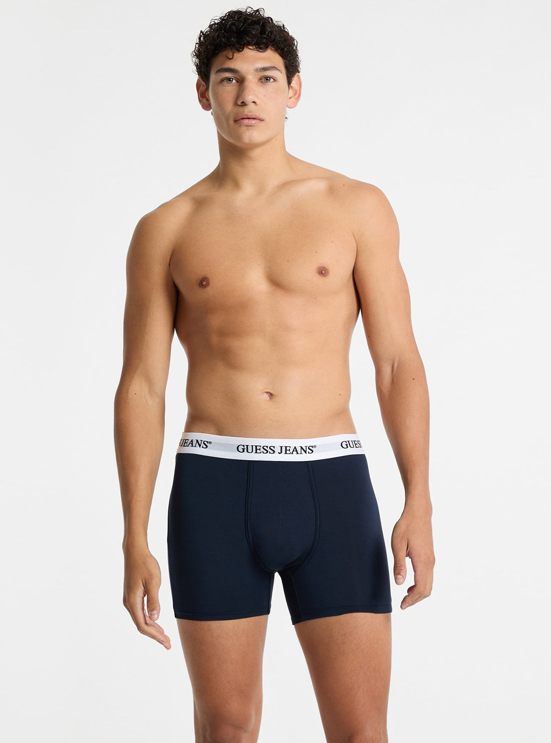 Guess Men's Grey & Navy 2-Pack Cotton Boxer Briefs - Soft Comfort Underwear for Everyday Wear, Gym & Travel