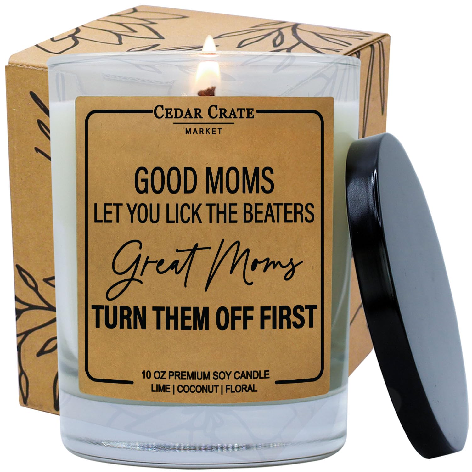 Funny Handcrafted Candle Gift for Mom - 'A Good Mom Lets You Lick The Beaters' - Perfect Birthday & Special Occasion Present from Daughter & Son | Heartwarming Home Decor for Mother's Day, Christmas & Family Gatherings